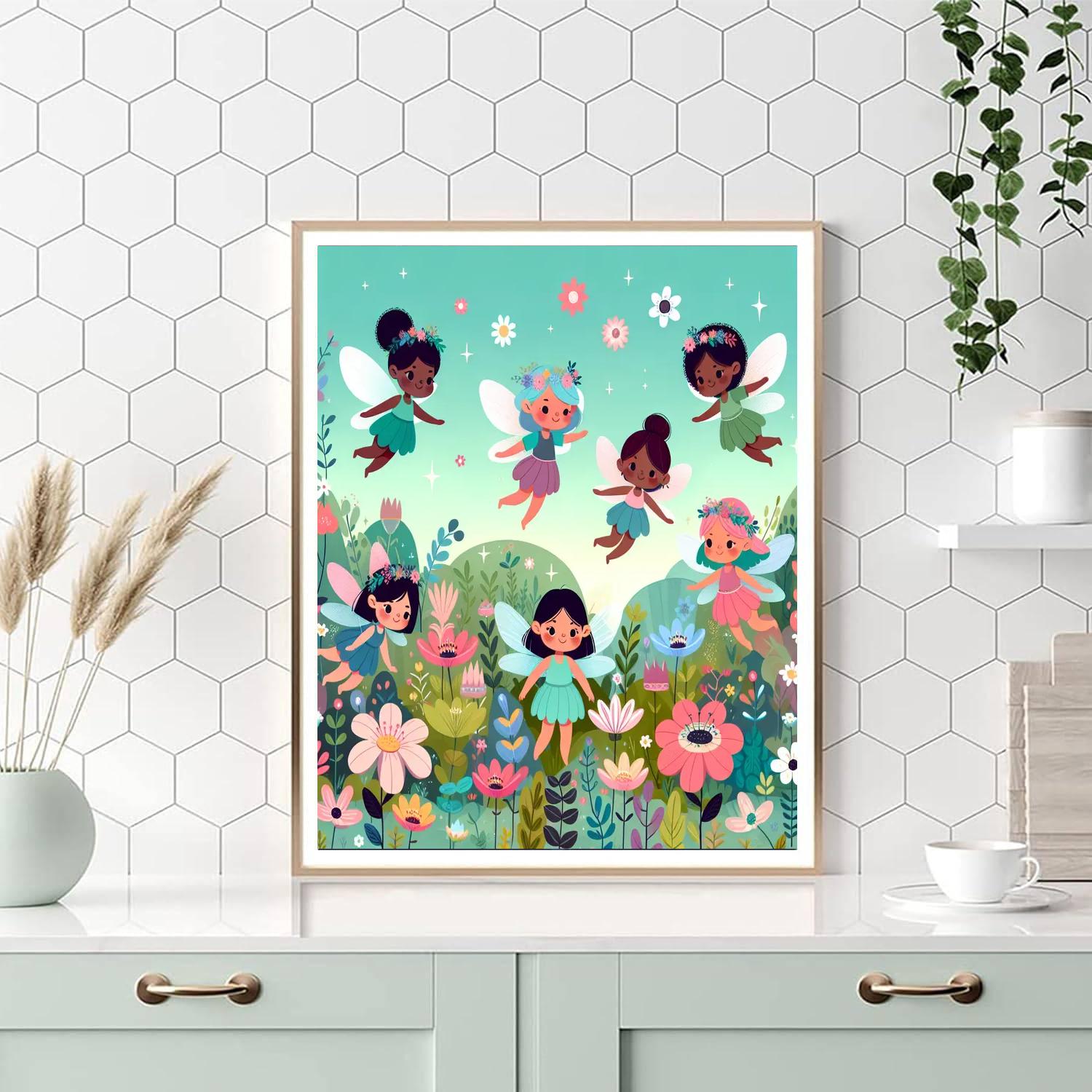 Garden Fairy World Number Painting