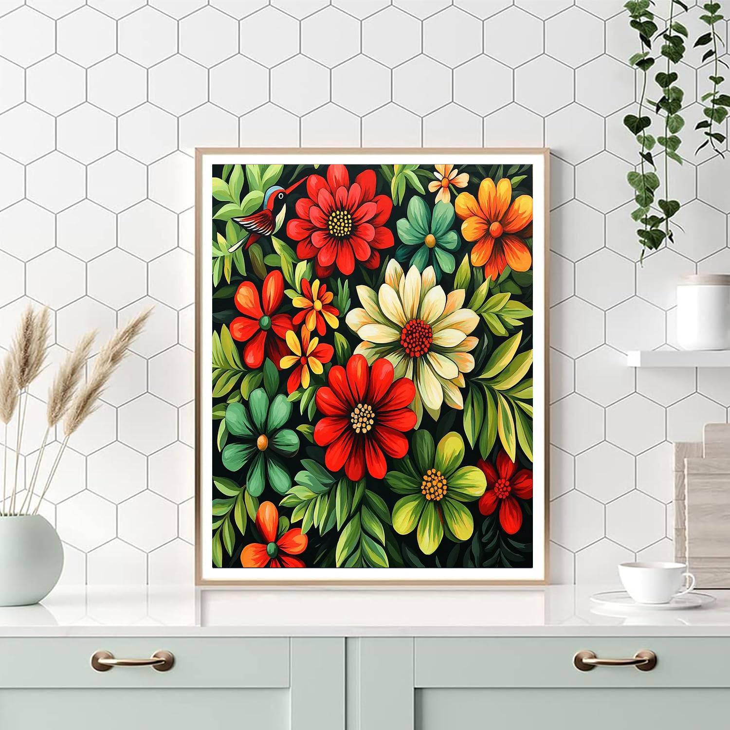 Frida Kahlo Inspired Dreamy Flowers  Paint By Number