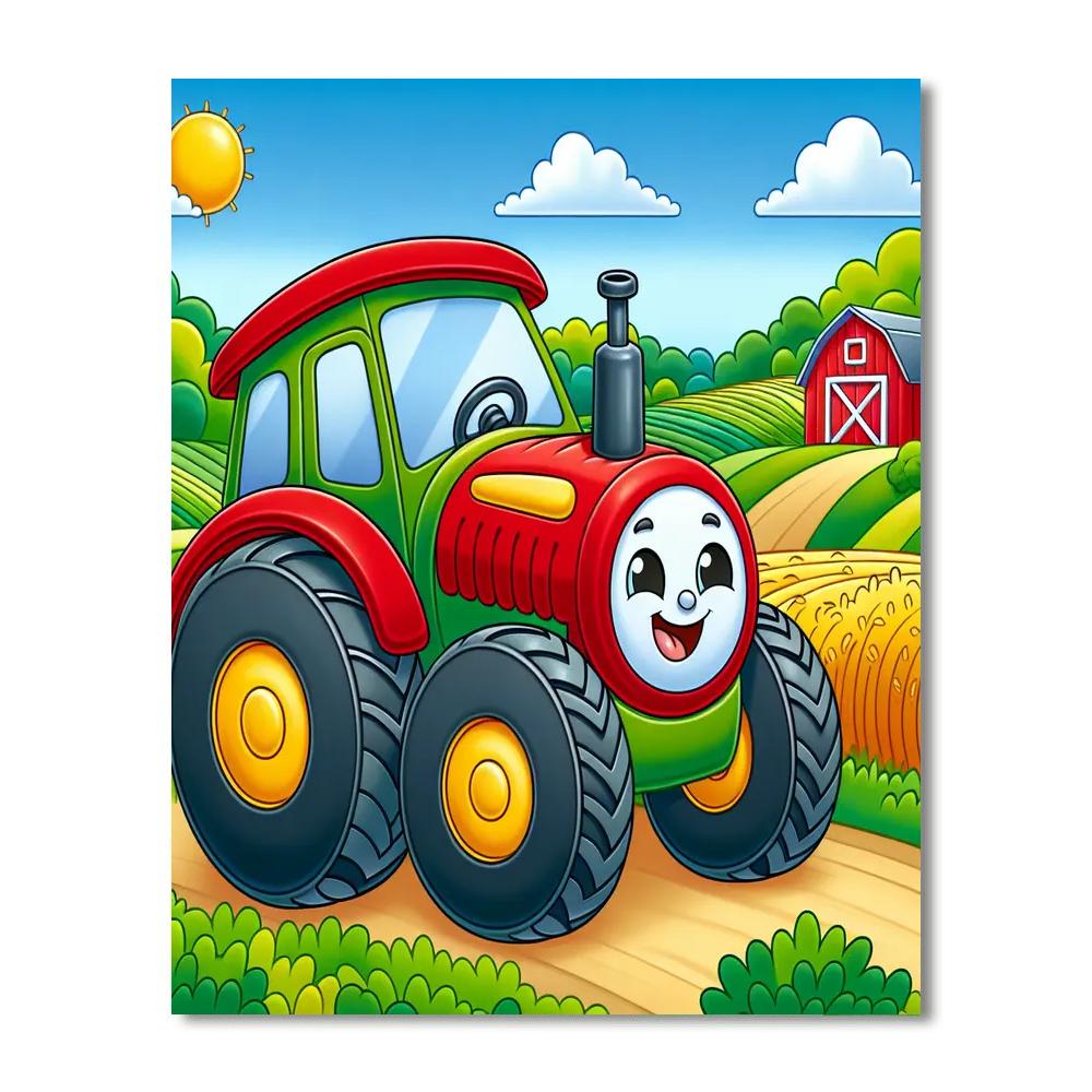 Happy Tractor Painting By Numbers Kit
