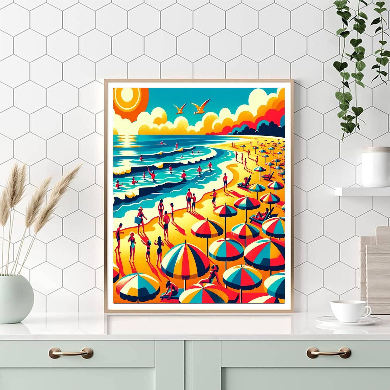 Summer Fun At The Beach Painting By Numbers Kit