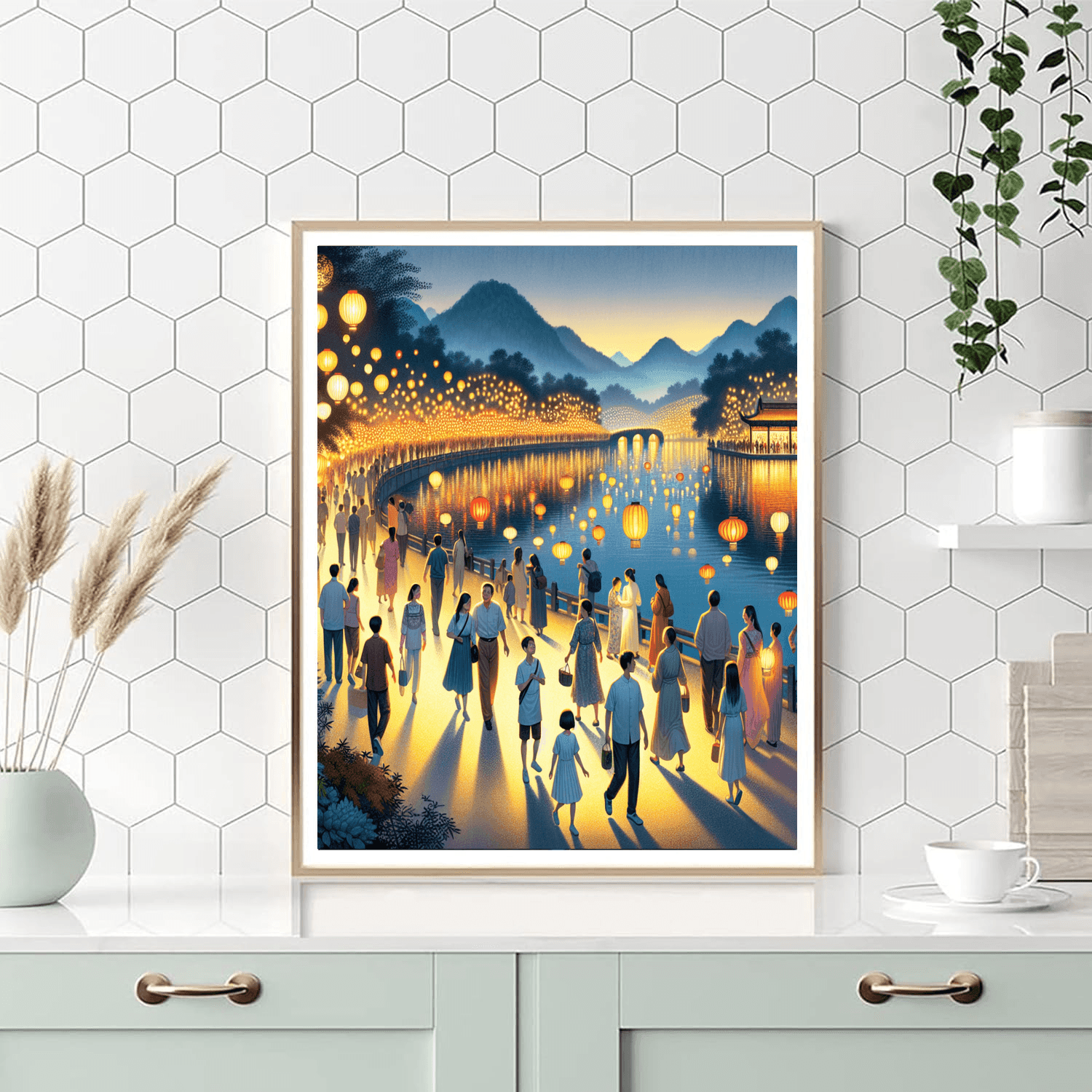 Jiangnan Lantern Festival - Hangzhou Paint By Number