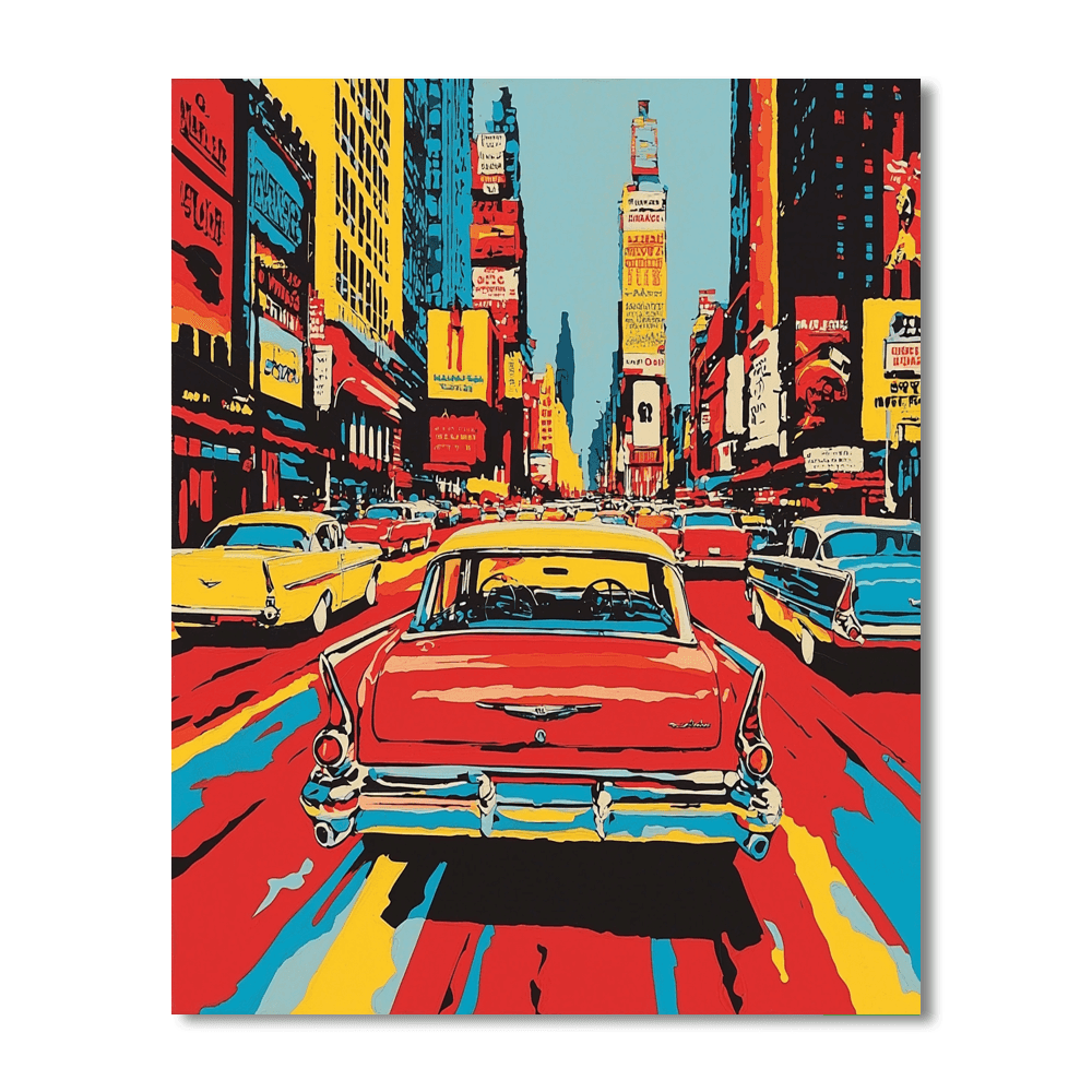 Roy Lichtenstein Inspired Vintage Cars Extravaganza  Paint By Number