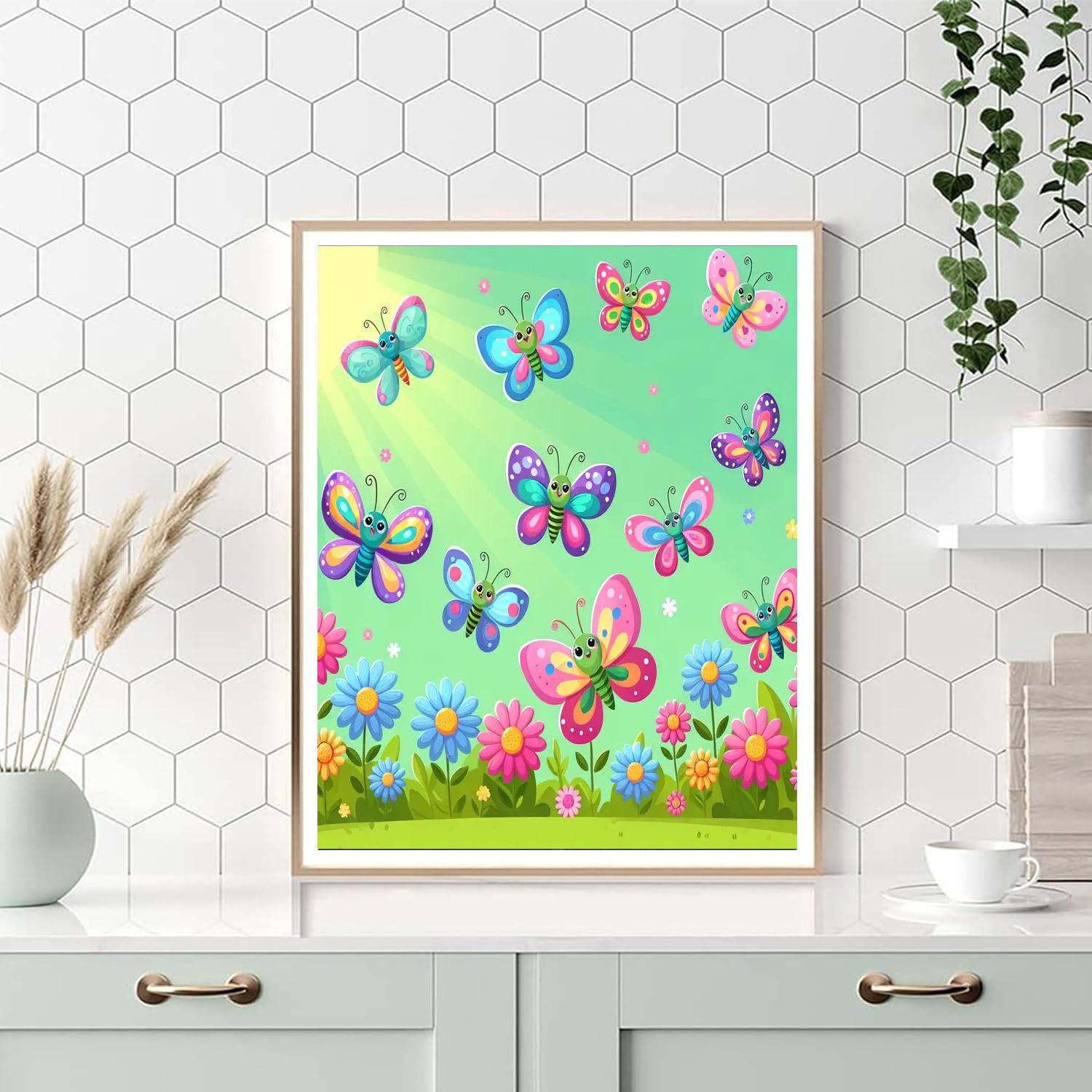 Happy Butterfly Dance Paint By Numbers Art