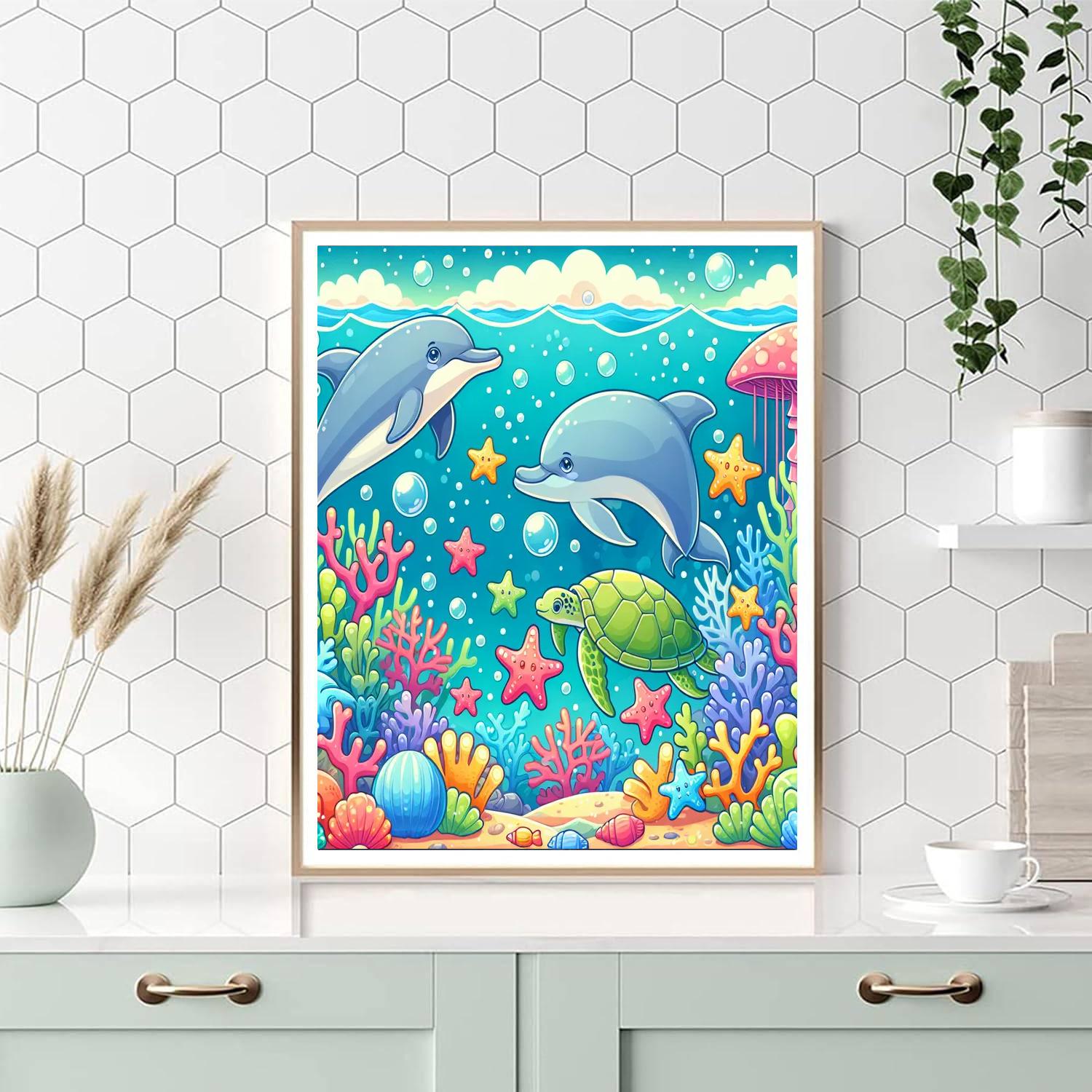 Colorful Ocean Friends Painting Number Kit