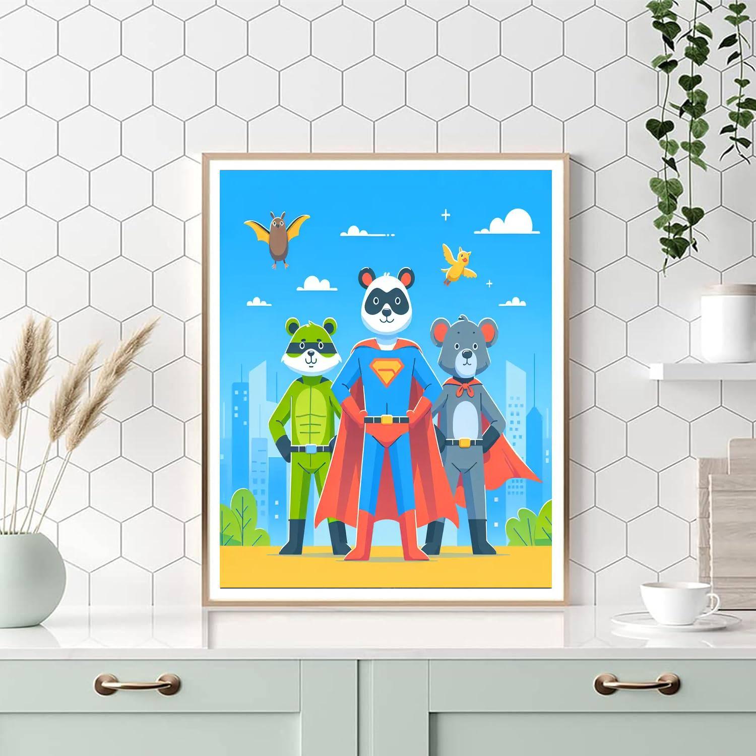 Superhero Animal League Painting By Numbers Kit