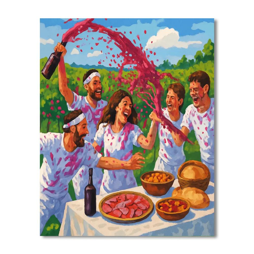 San Vino Wine Fight - La Rioja, Spain Paint By Numbers Art