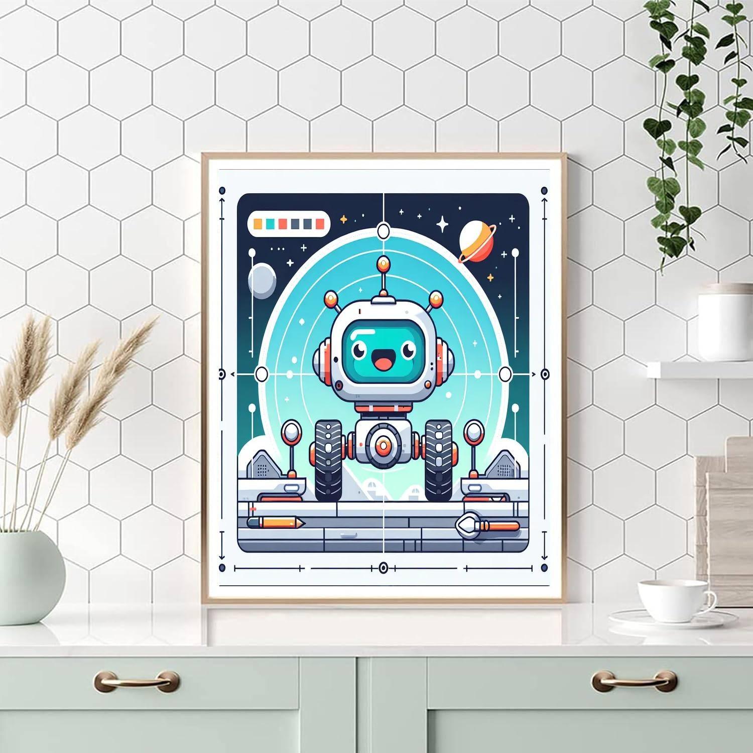 Adventures Of Space Robots Paint By Color