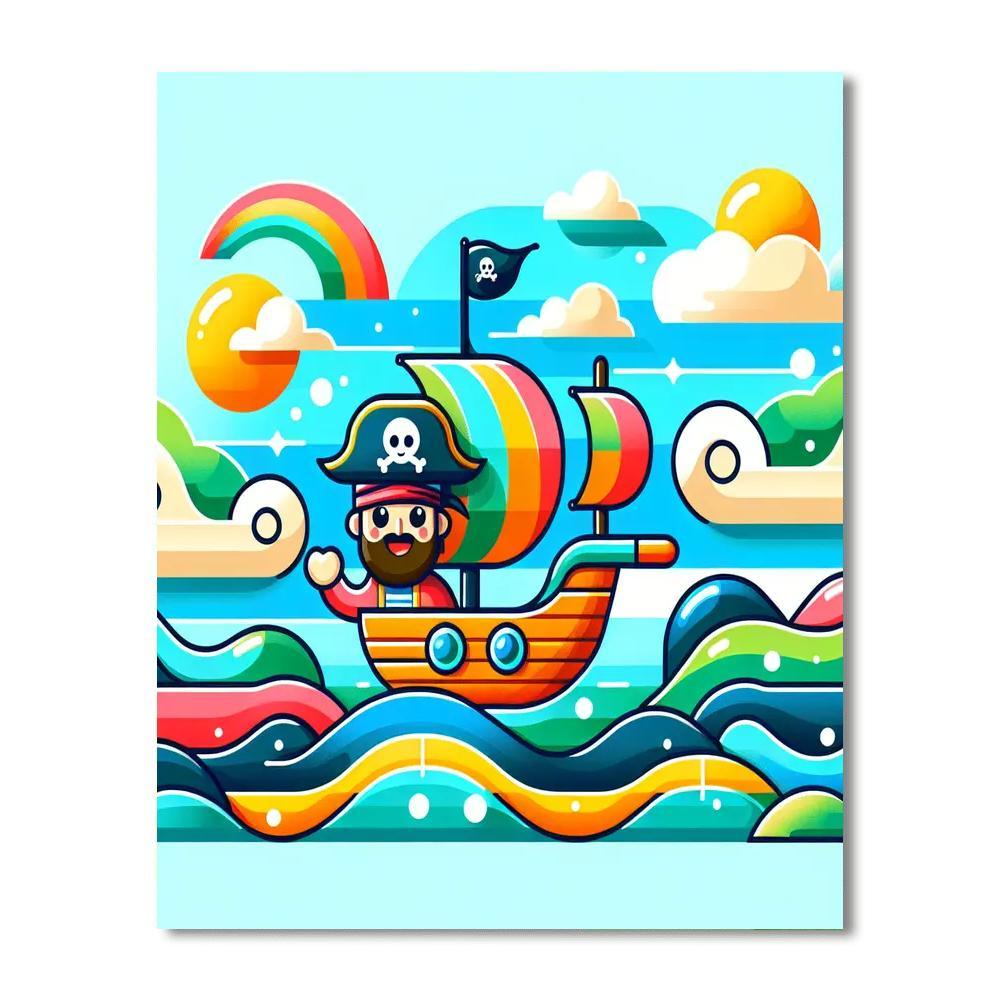 Sailing Pirate Paint By Color