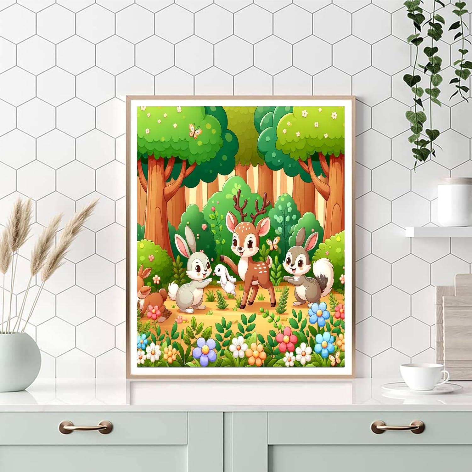 Charming Forest Scene Numbered Painting Kits