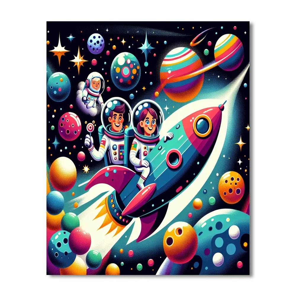 Rocket Rescue Mission Number Painting