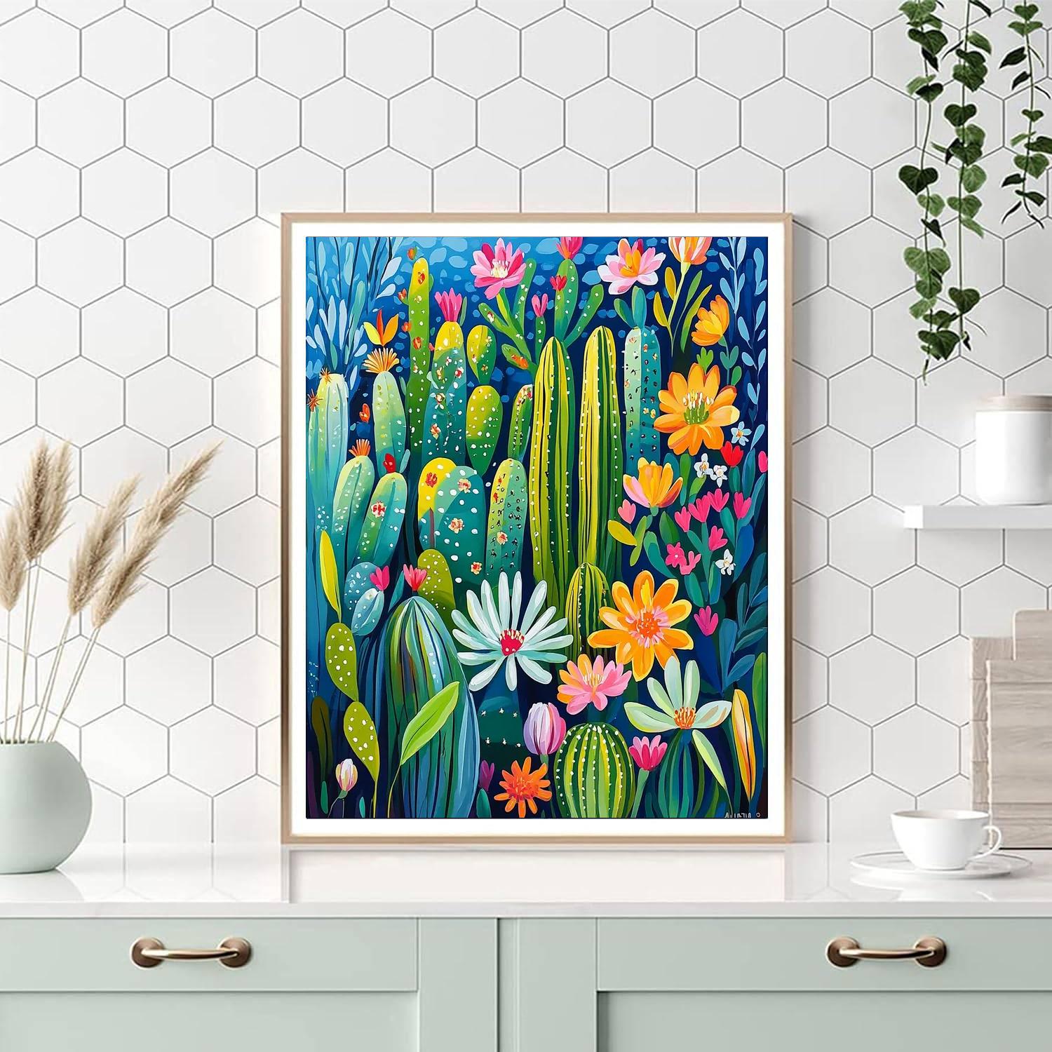 Frida Kahlo Inspired Cactus Garden  Paint By Number