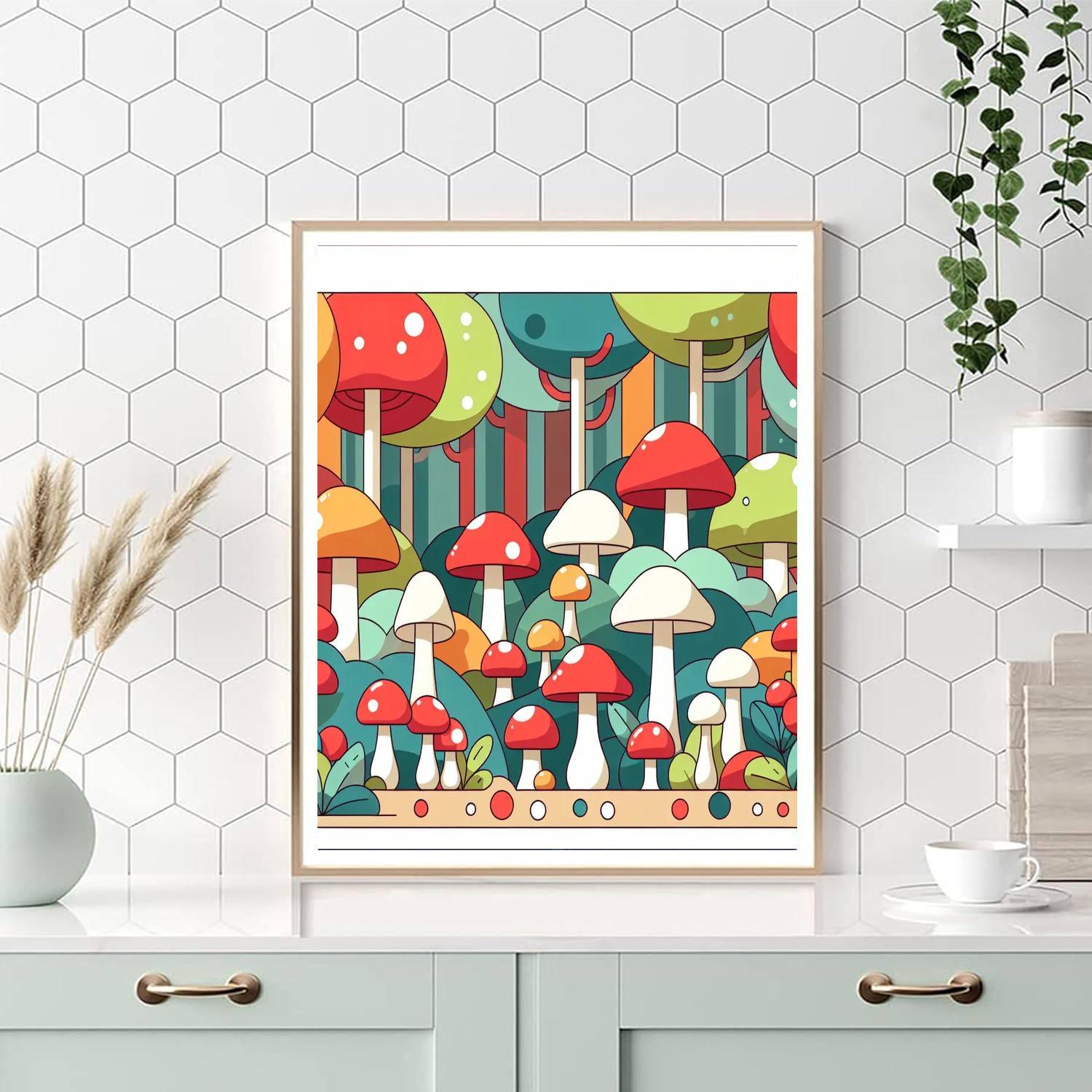 Magical Mushrooms Paint By Numbers Art