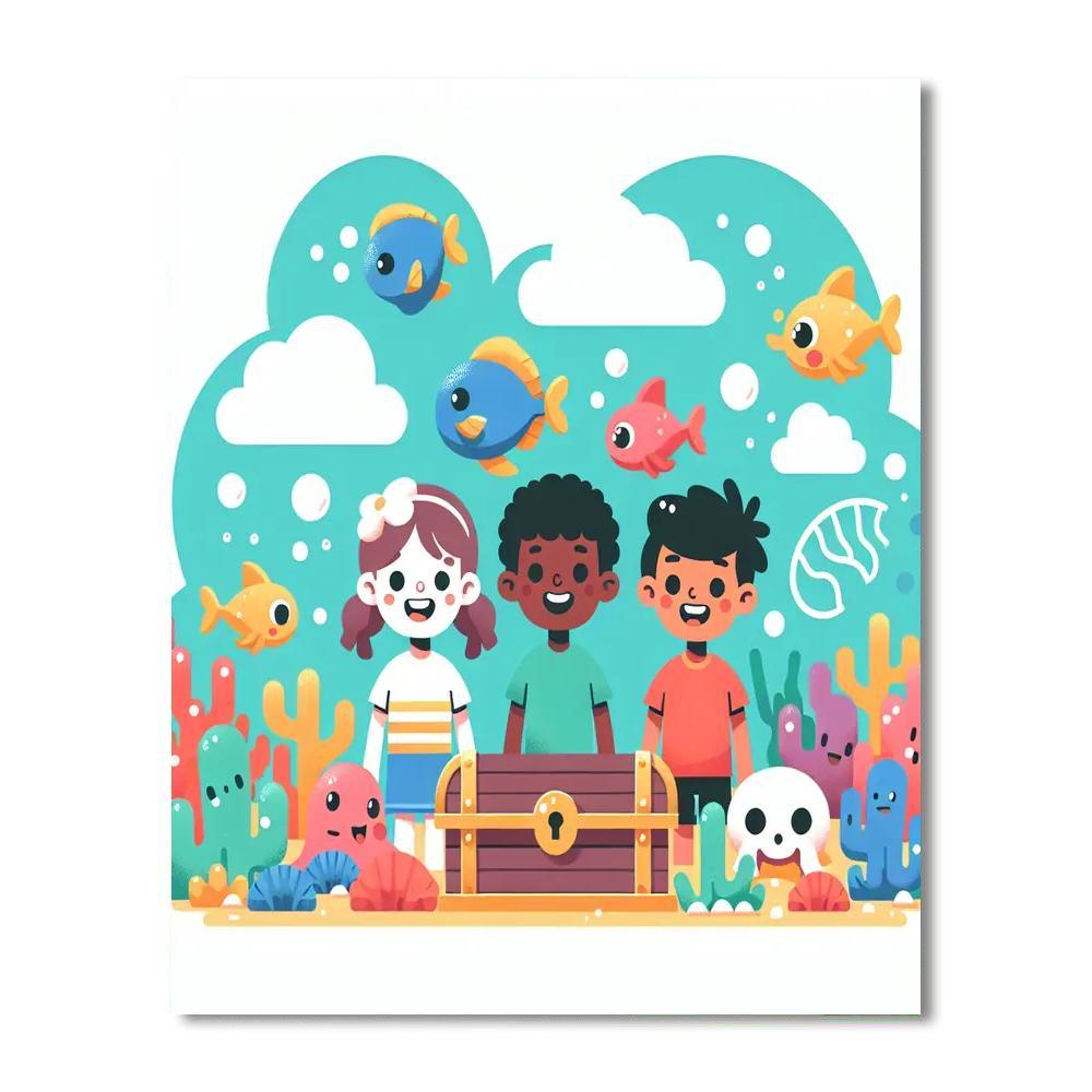 Undersea Treasure Dive Paint By Numbers Art