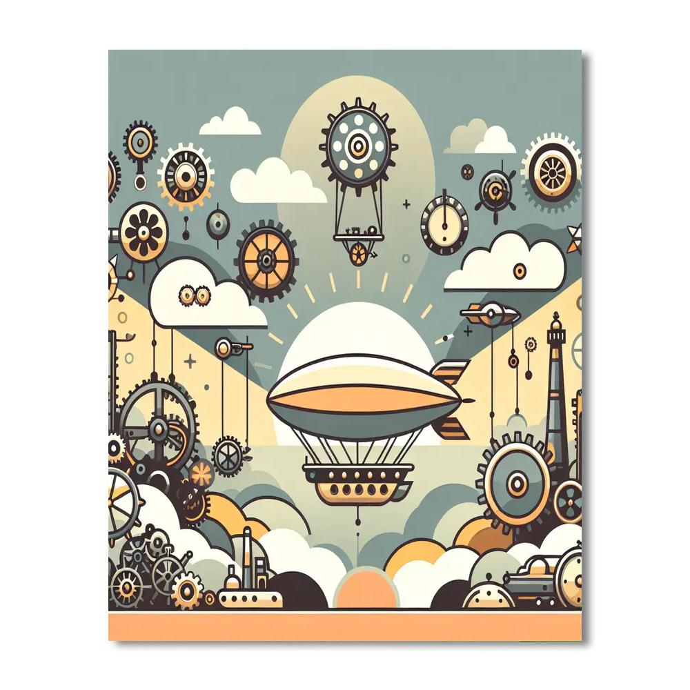 Steampunk Sky Adventure Paint By Number