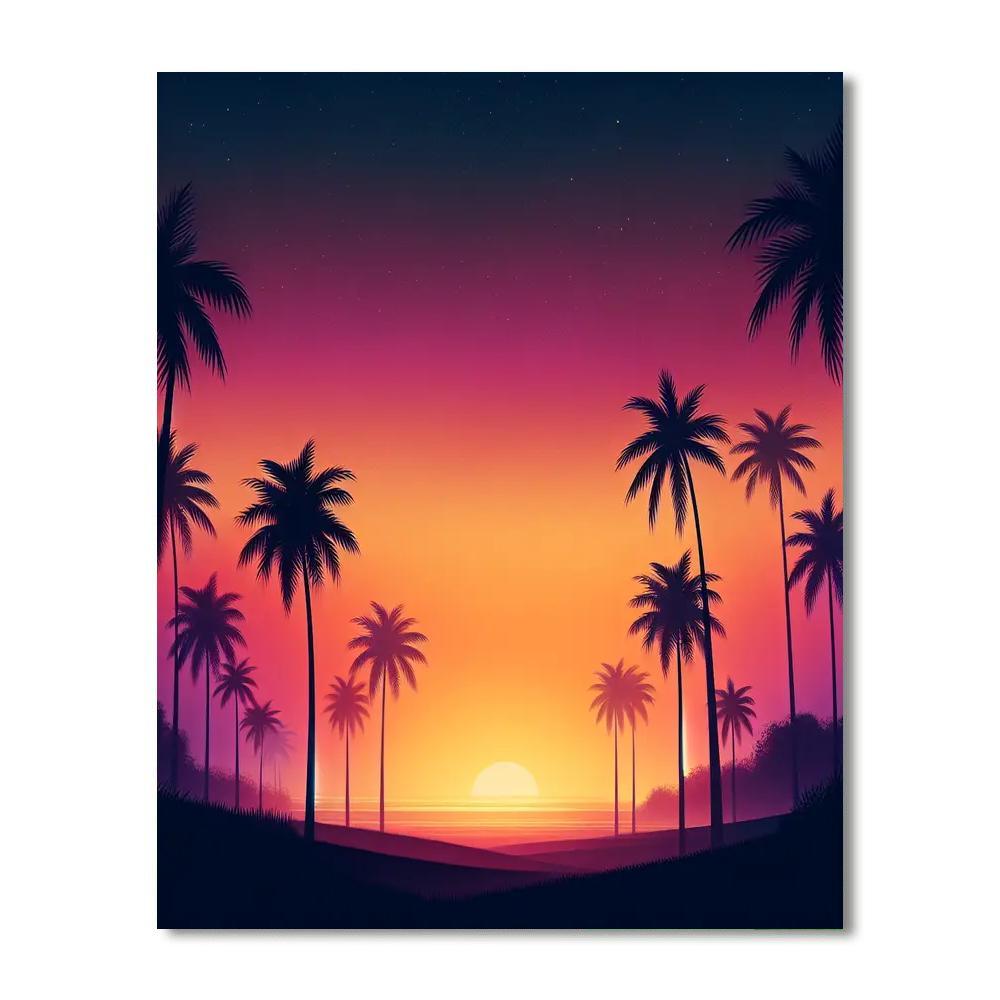 Tropical Evening Glow Painting By Numbers Kit