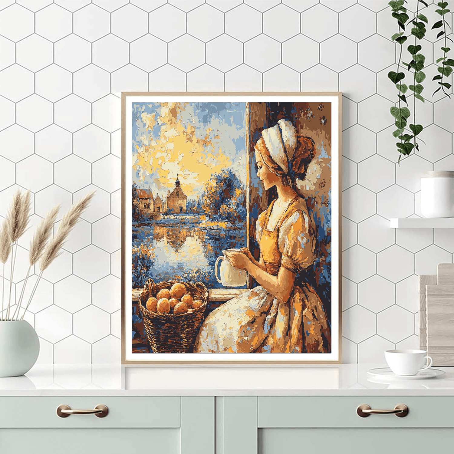 Johannes Vermeer Inspired Vermeer's Quiet Corner  Paint By Numbers Art