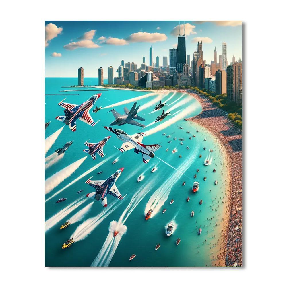 Chicago Air And Water Show - Usa Painting By Numbers Kit