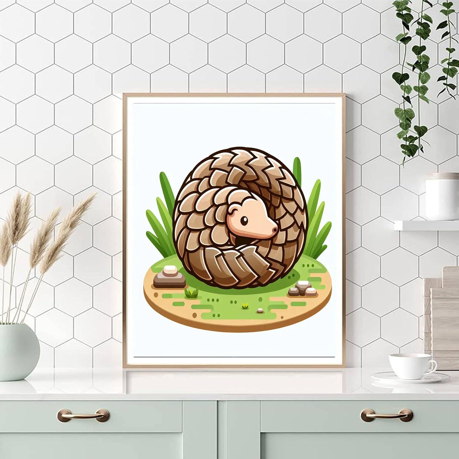 Pondering Pangolin Paint By Numbers Art