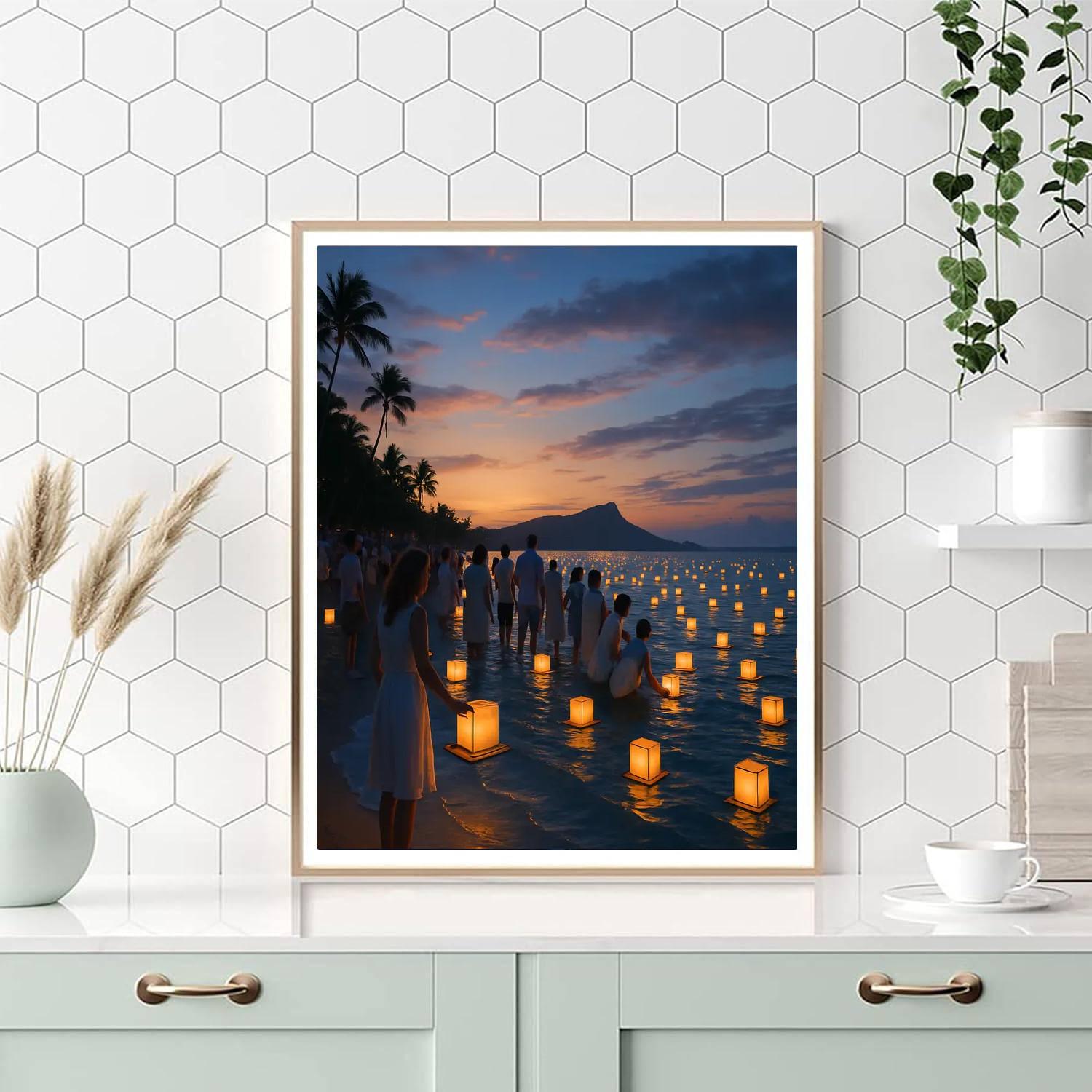 Floating Lantern Festival - Honolulu, Usa Painting Number Kit