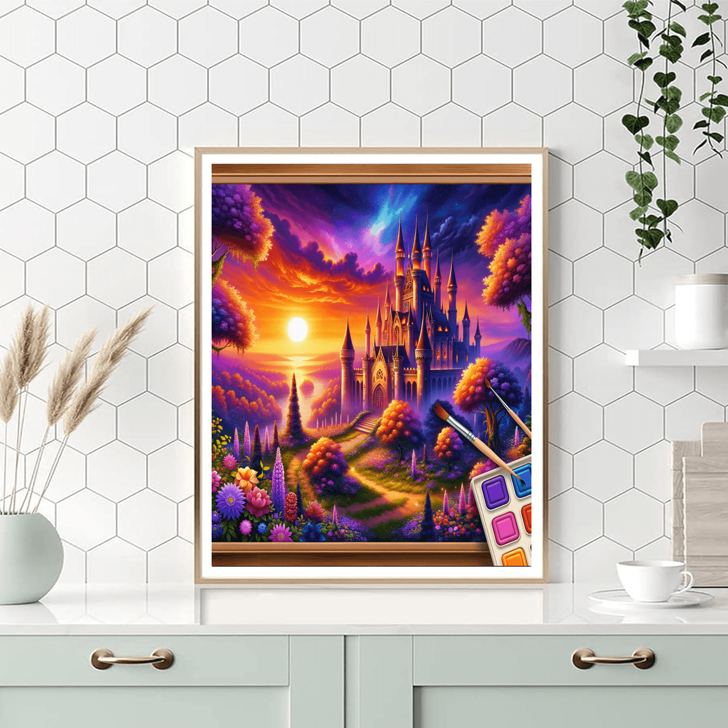 Enchanting Castle Landscape Paint By Numbers