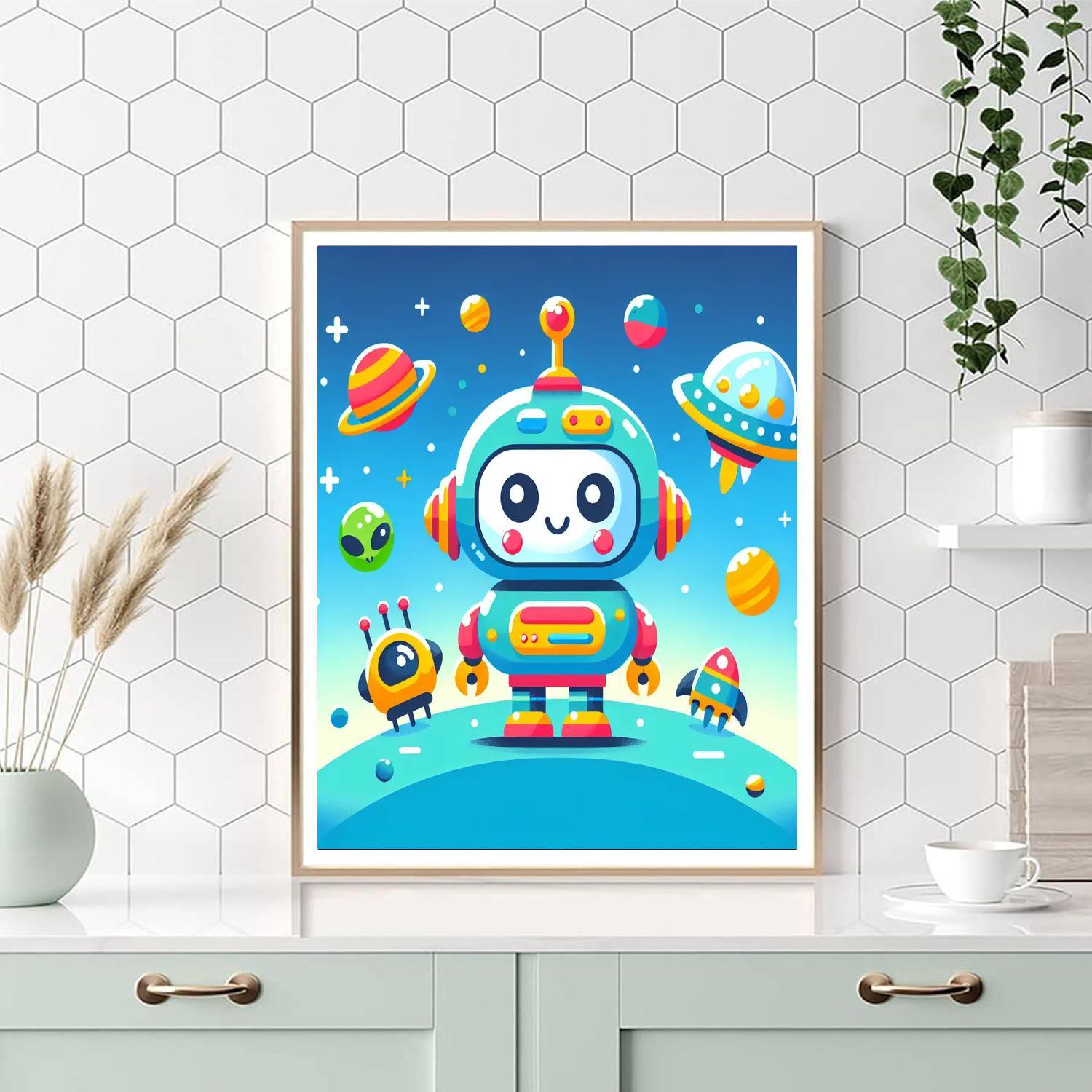 Galactic Robot Invasion Paint By Numbers Kits