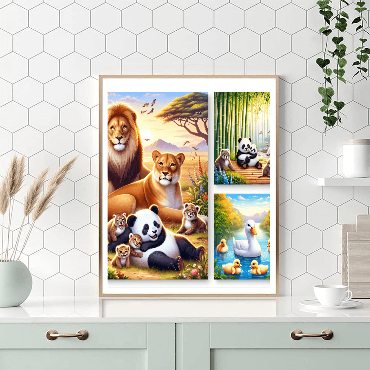Charming Animal Family Portraits Painting By Numbers Kit