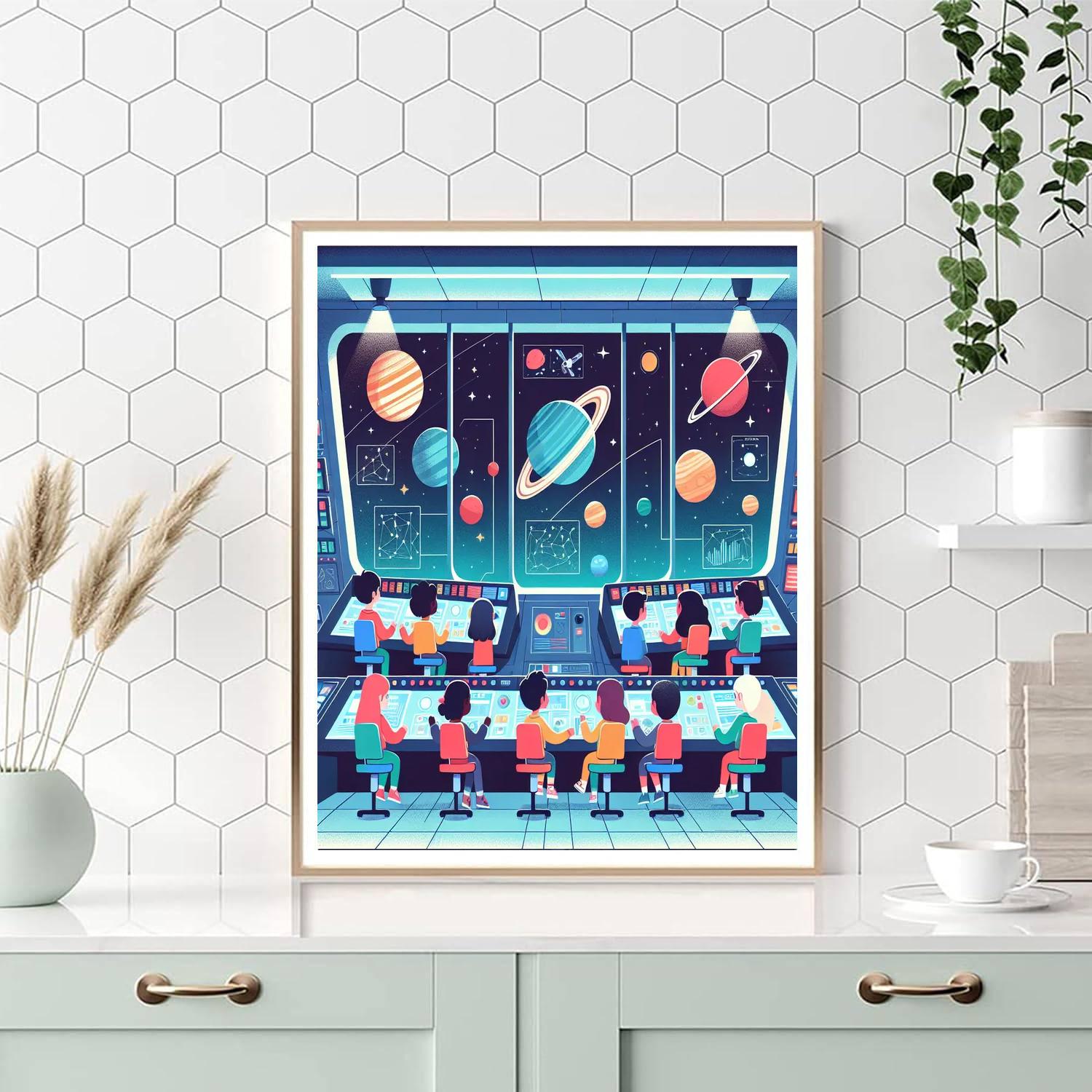 Space Expedition Command Painting Number Kit