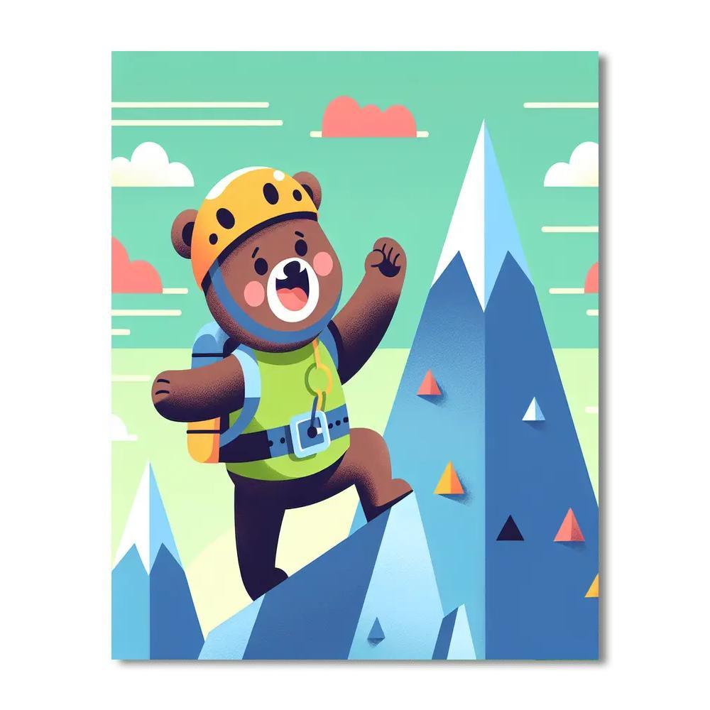 Mountain Climber Bear Painting By Numbers Kit