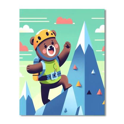 Mountain Climber Bear Painting By Numbers Kit