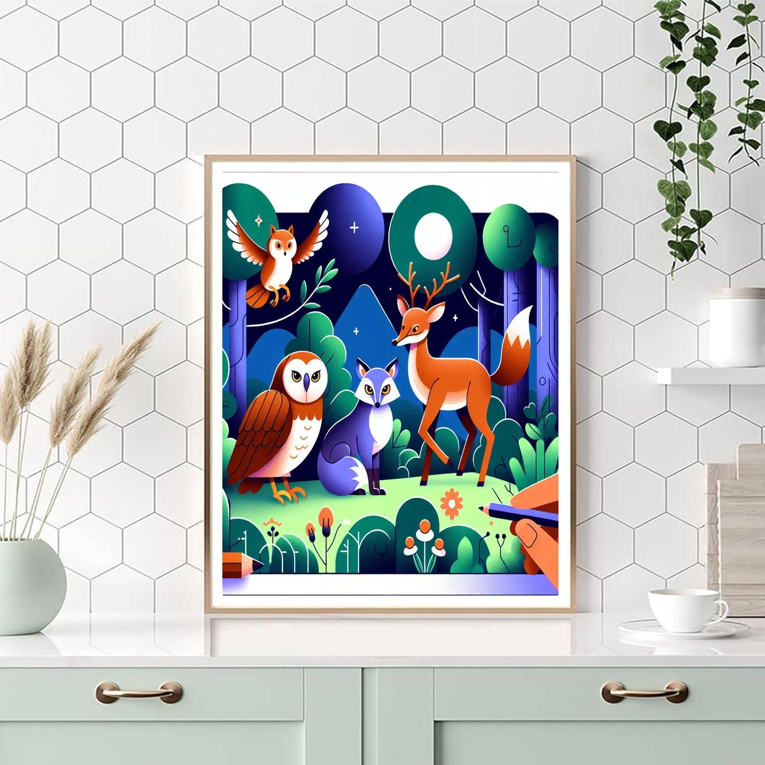 Mystic Forest Guardians Painting Number Kit