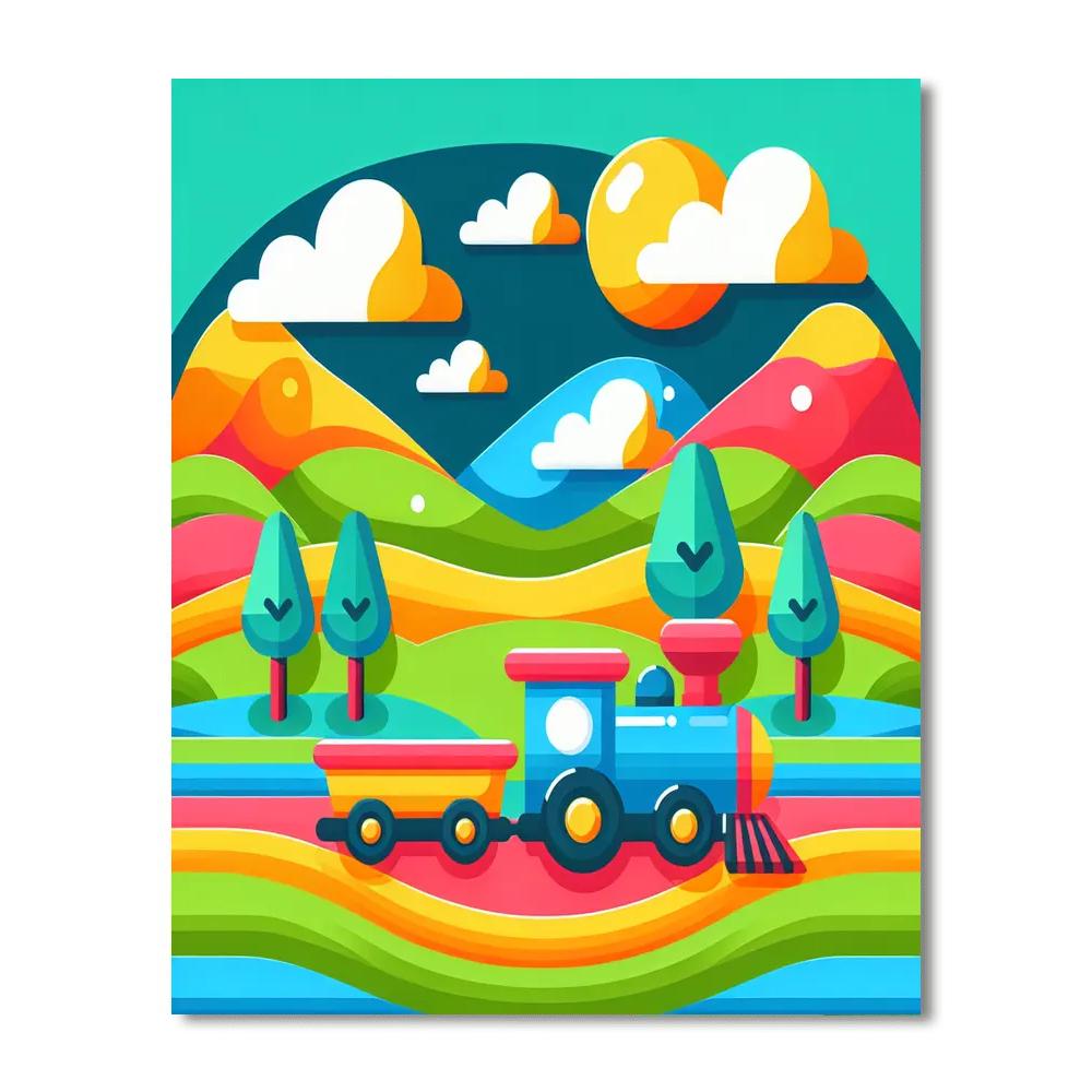 Cheerful Choo-choo Train Painting By Numbers Kit