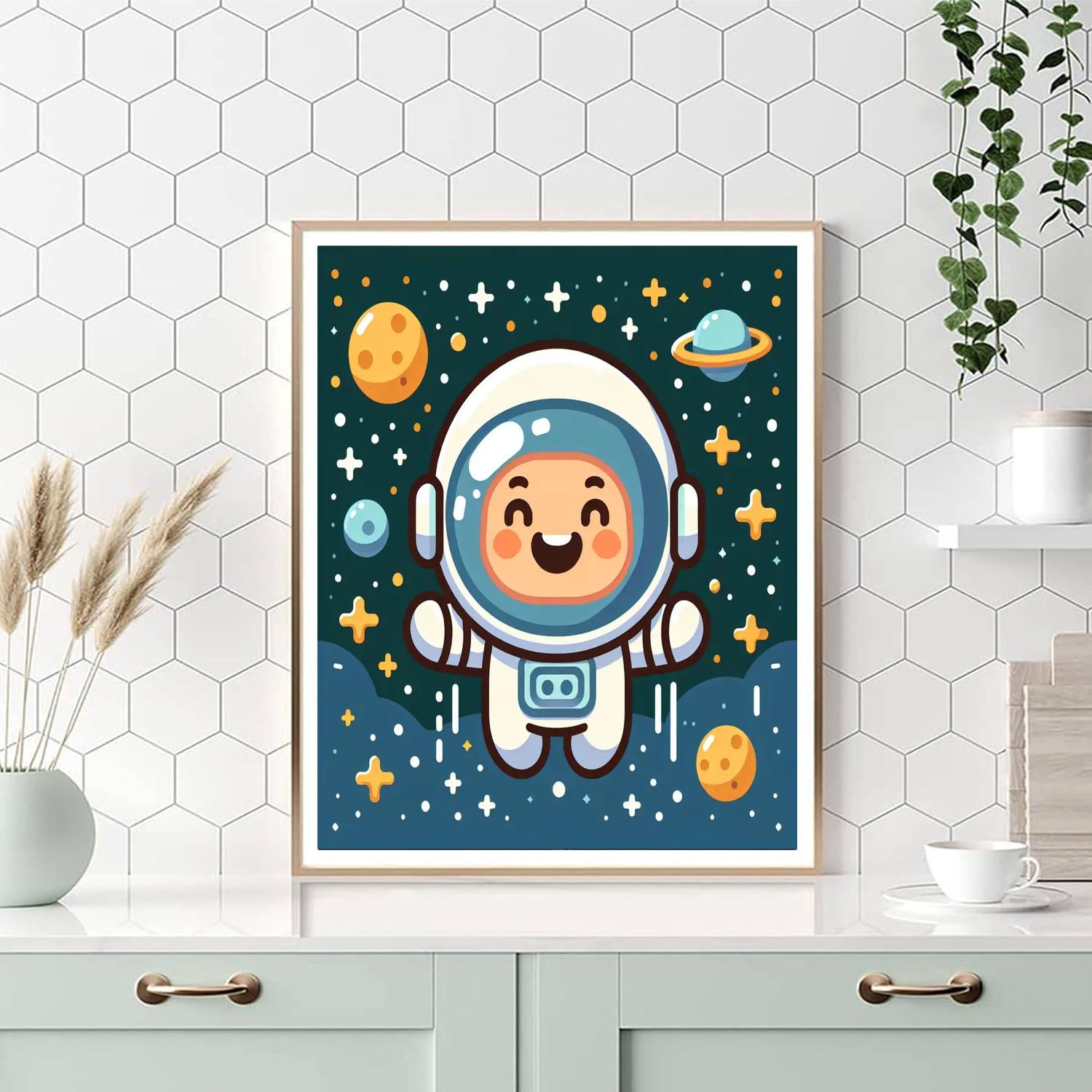 Jolly Astronaut Paint By Numbers Art