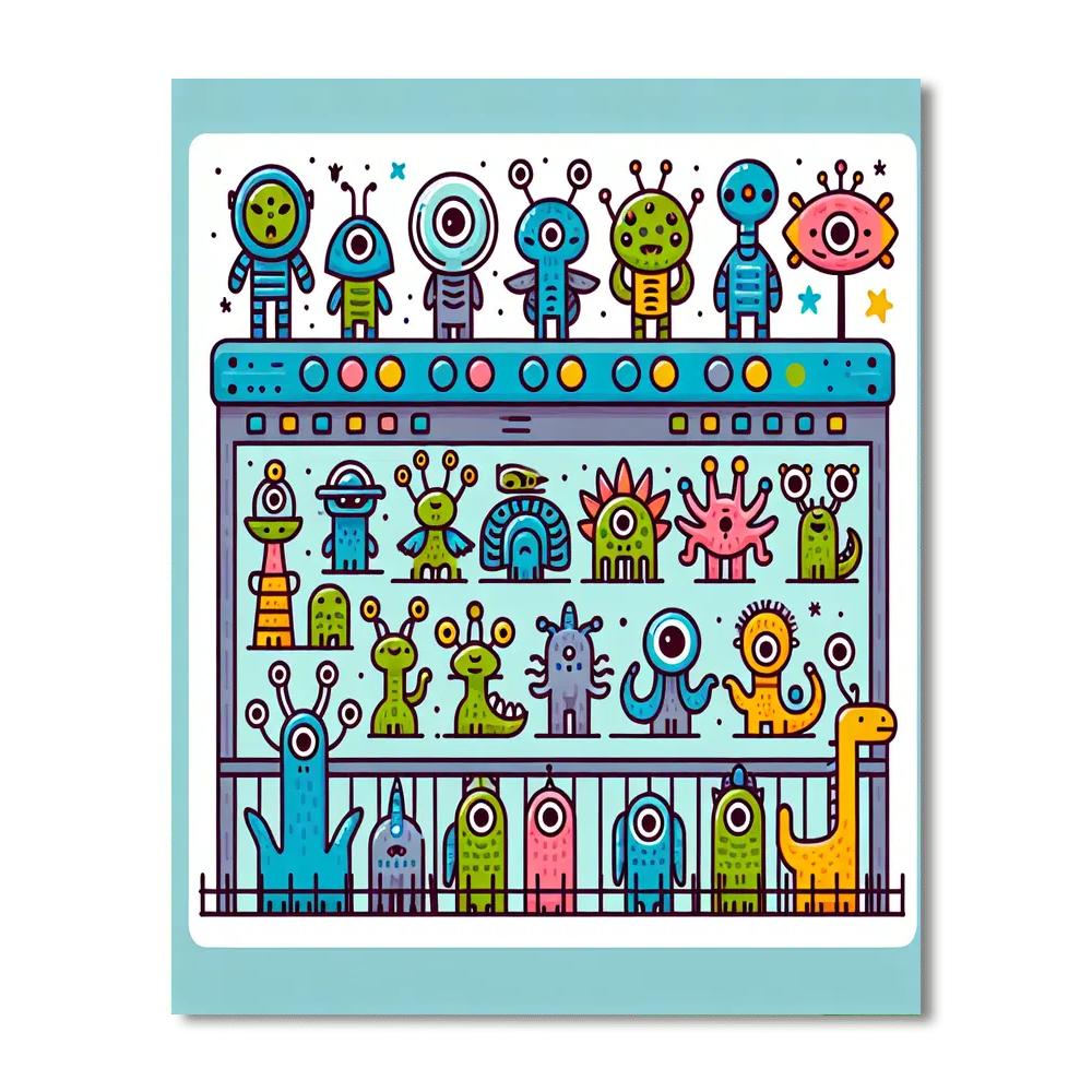 Galactic Zoo Extravaganza DIY Paint By Numbers