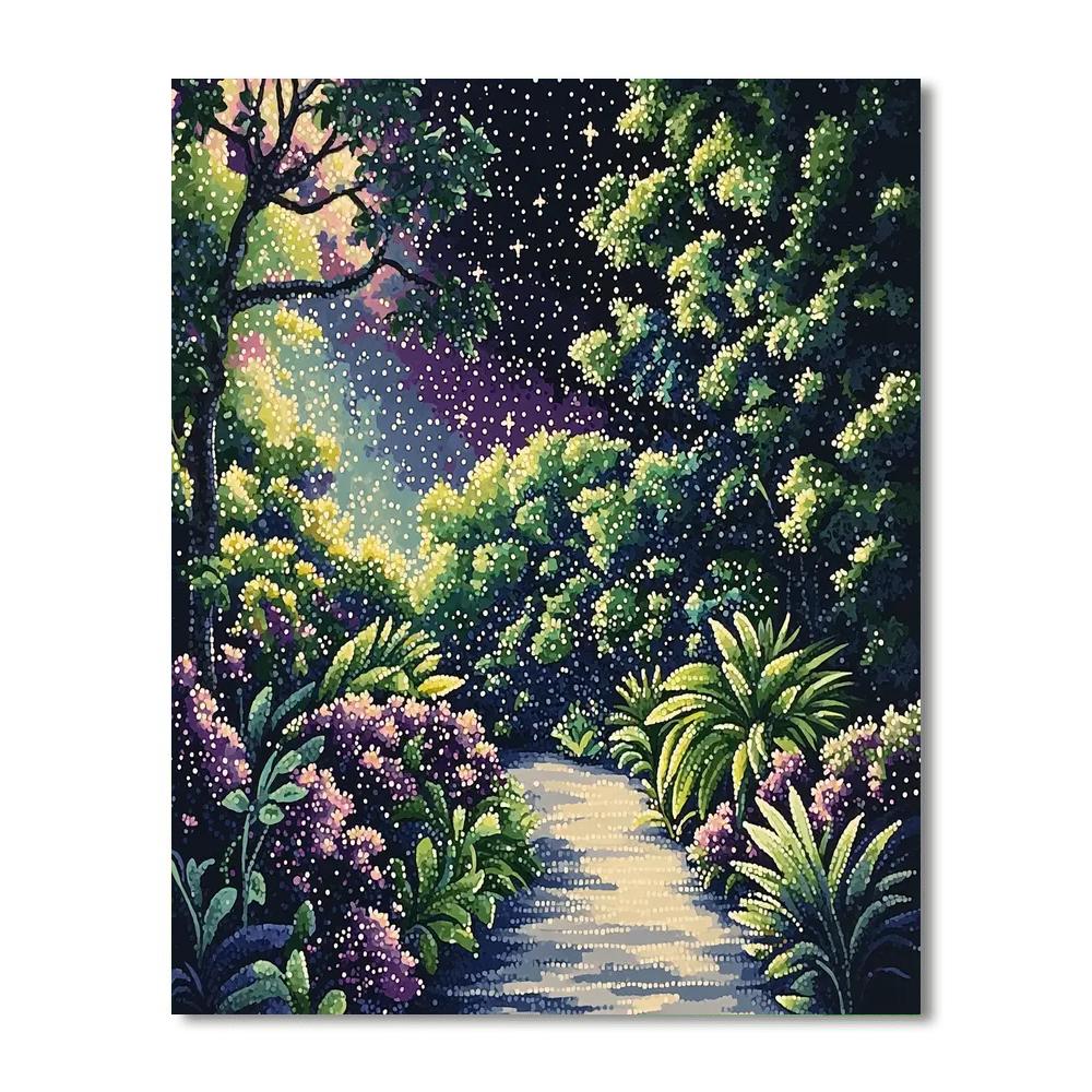 Georges Seurat Inspired Celestial Garden Illusion  Paint By Numbers Art