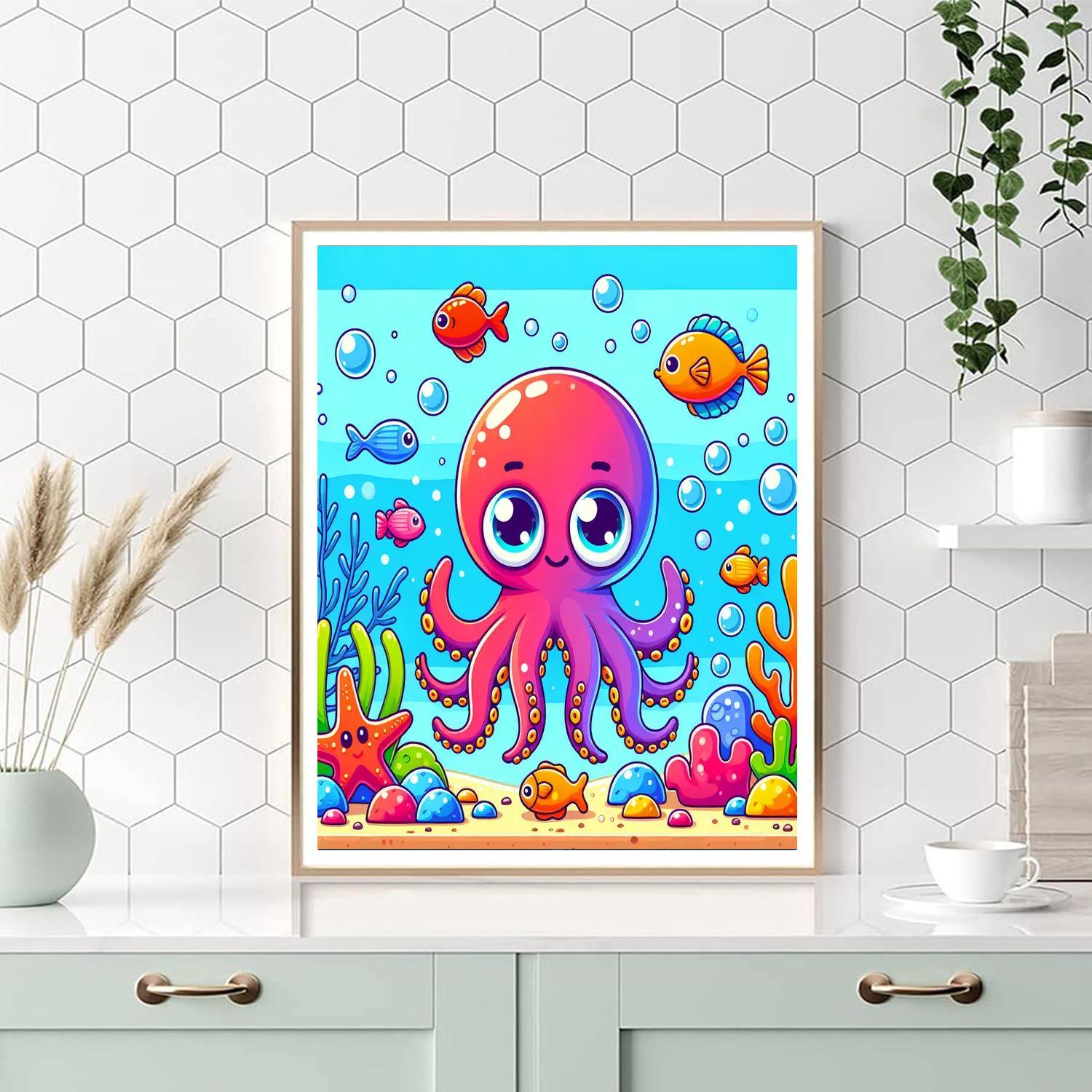 Curious Octopus Paint By Numbers Art