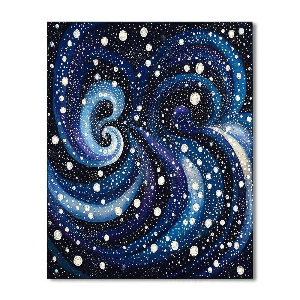 Yayoi Kusama Inspired Celestial Dotscape  Paint By Number