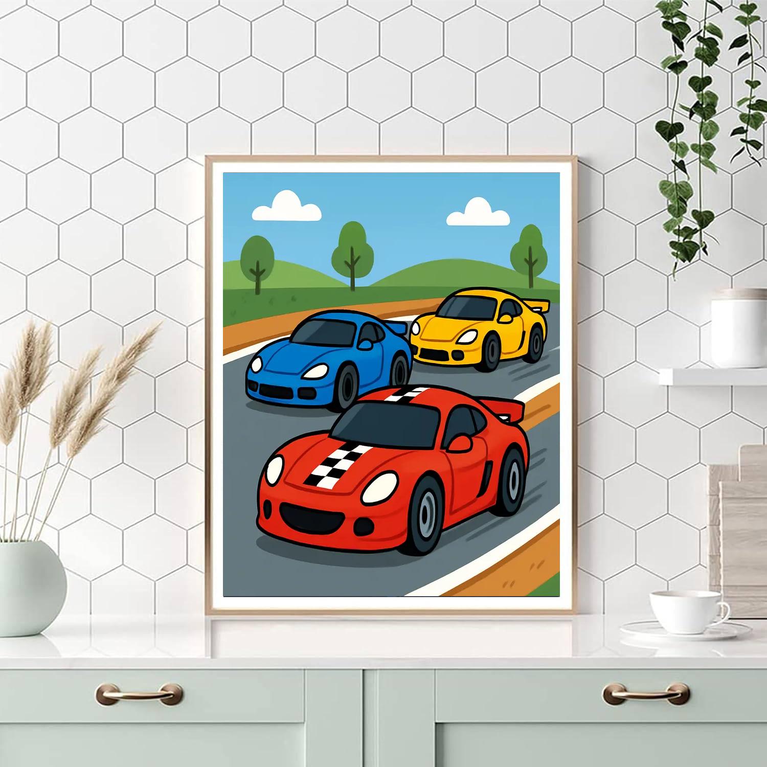 Cool Sports Cars Paint By Numbers Art