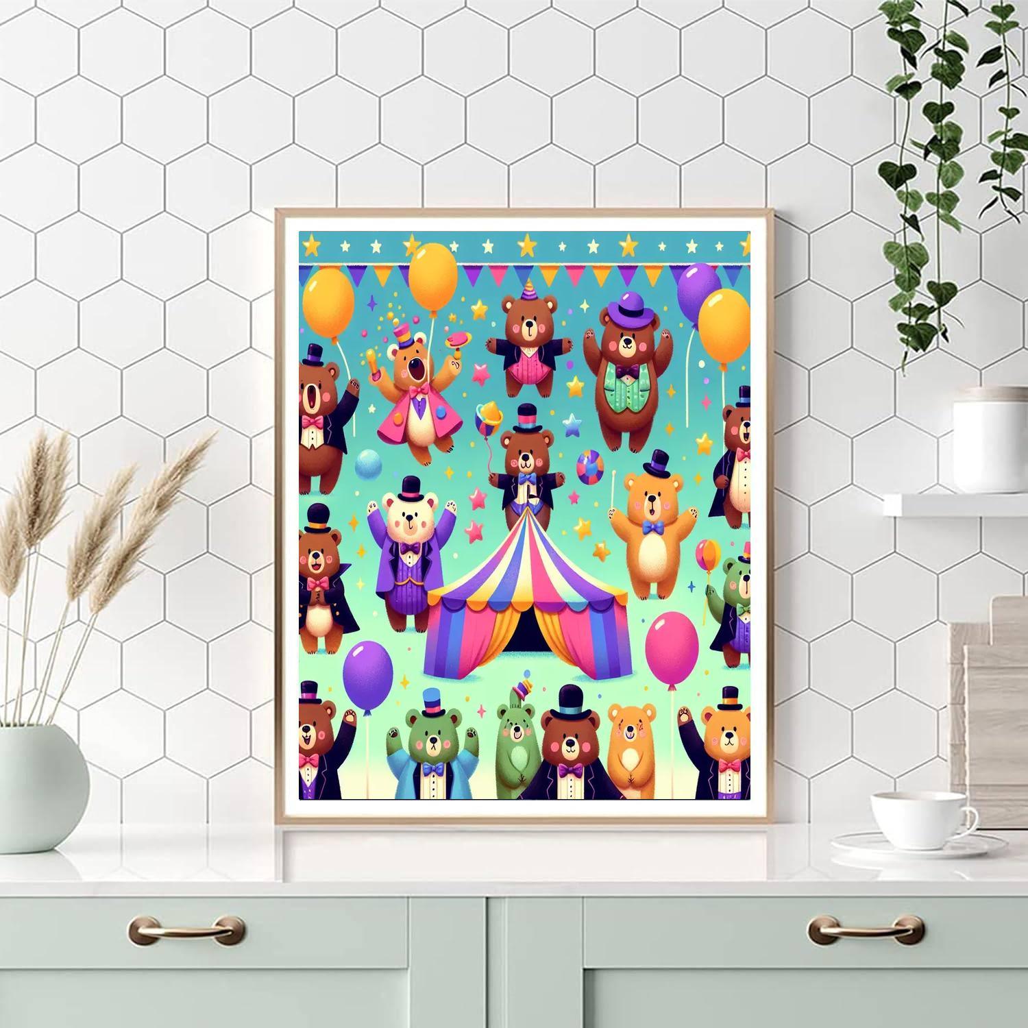 Silly Circus Bears Number Painting