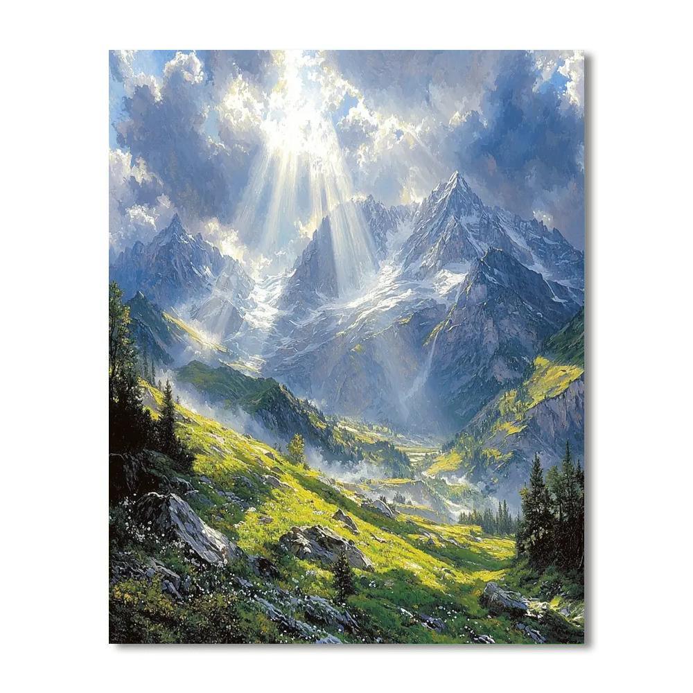 Albert Bierstadt Inspired Sublime Mountain Majesty  Paint By Numbers