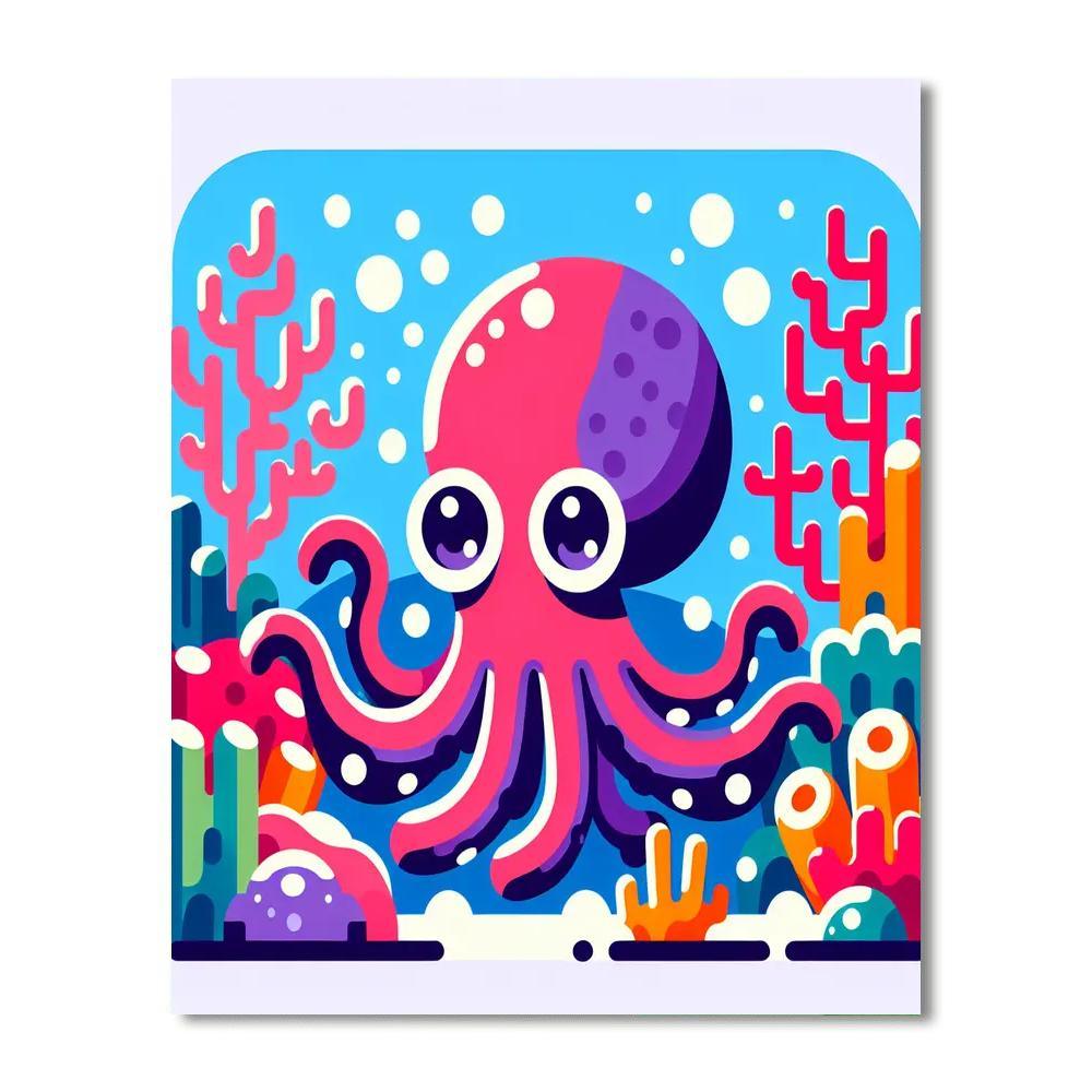 Inquisitive Underwater Octopus Numbered Painting Kits