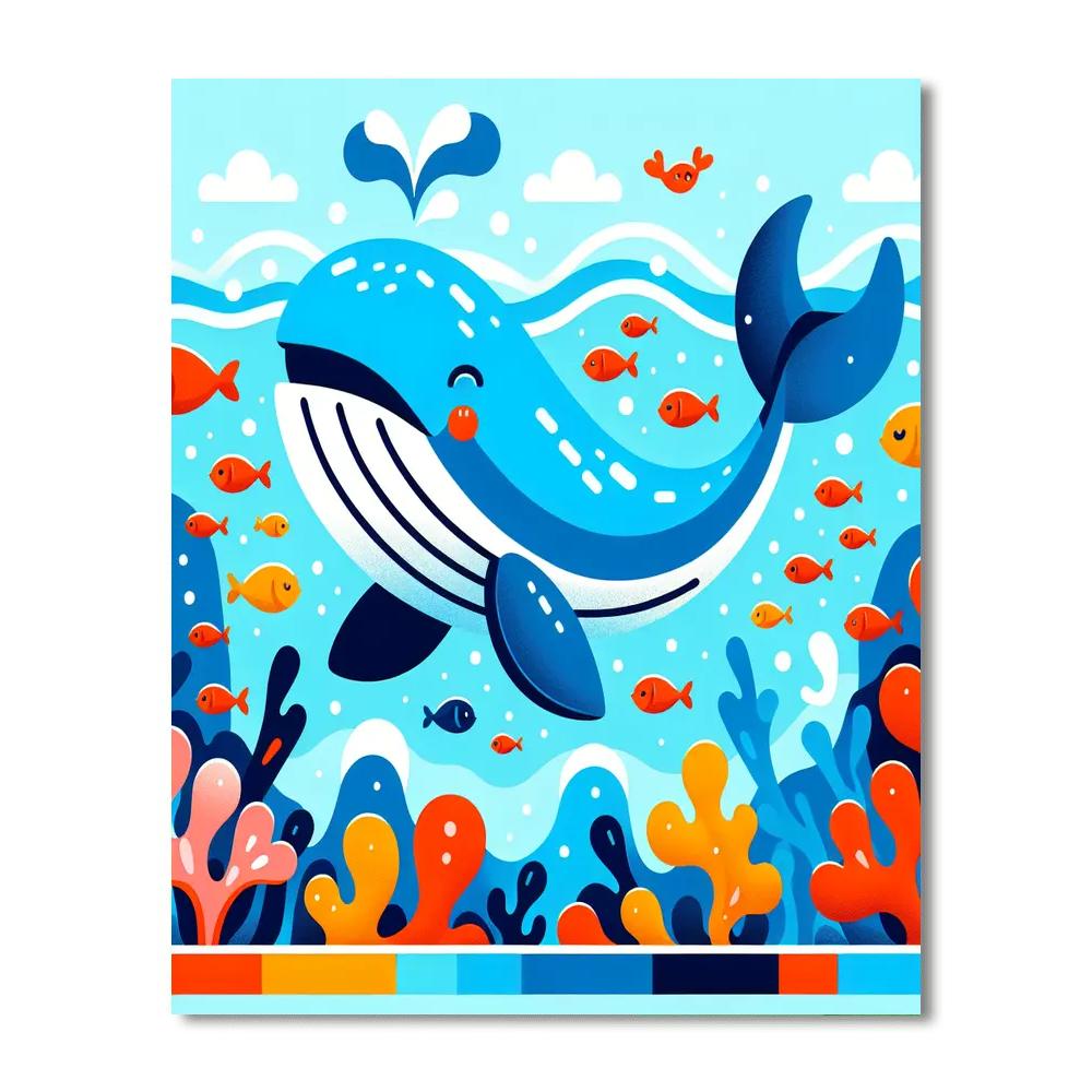 Whale's Deep Sea Voyage Numbered Painting Kits