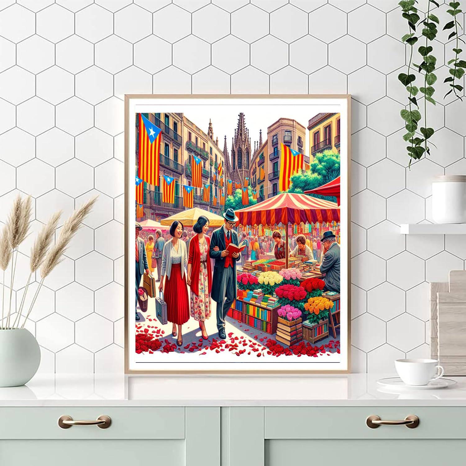 Día De San Jordi - Barcelona, Spain Numbered Painting Kits