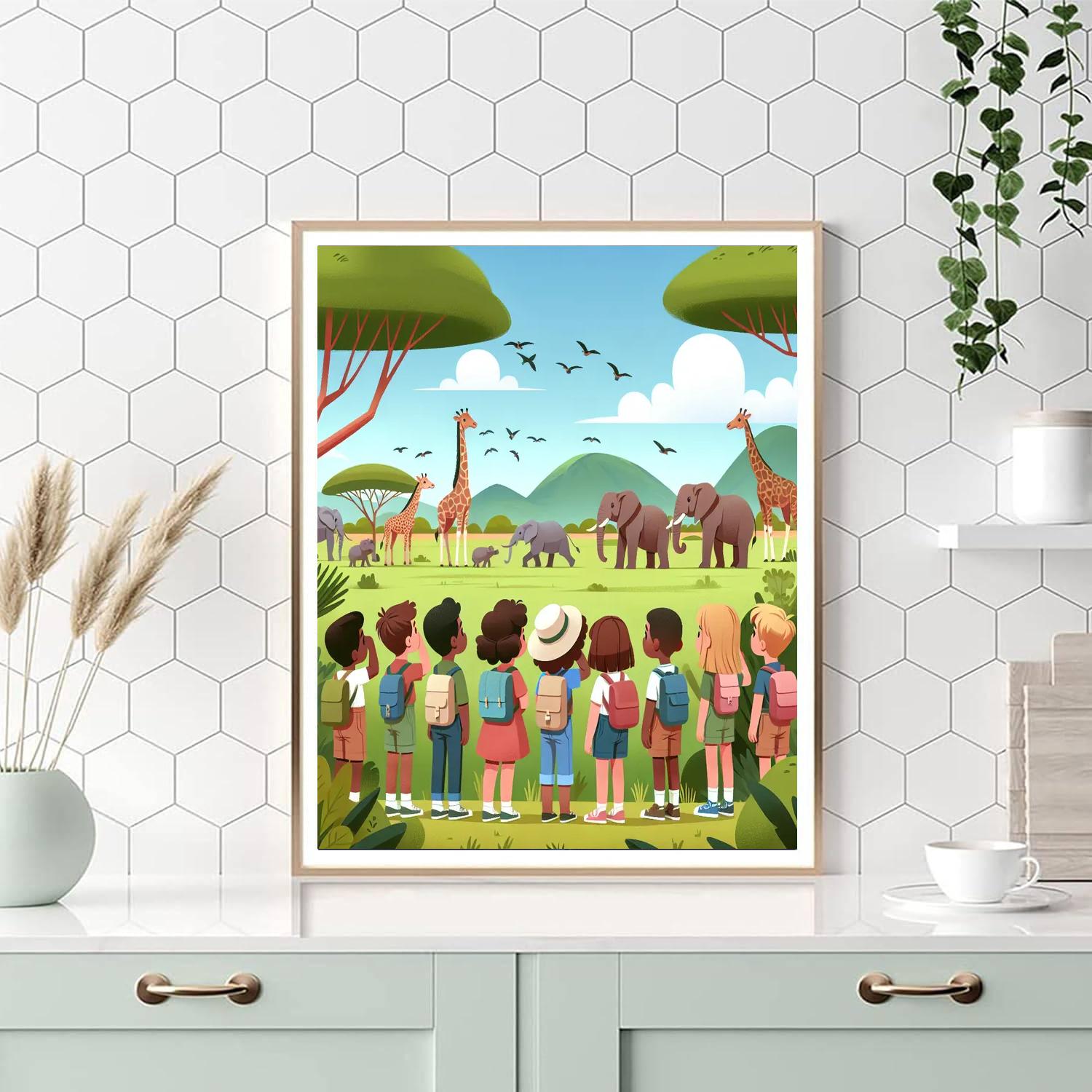 Safari Wilderness Exploration Number Painting