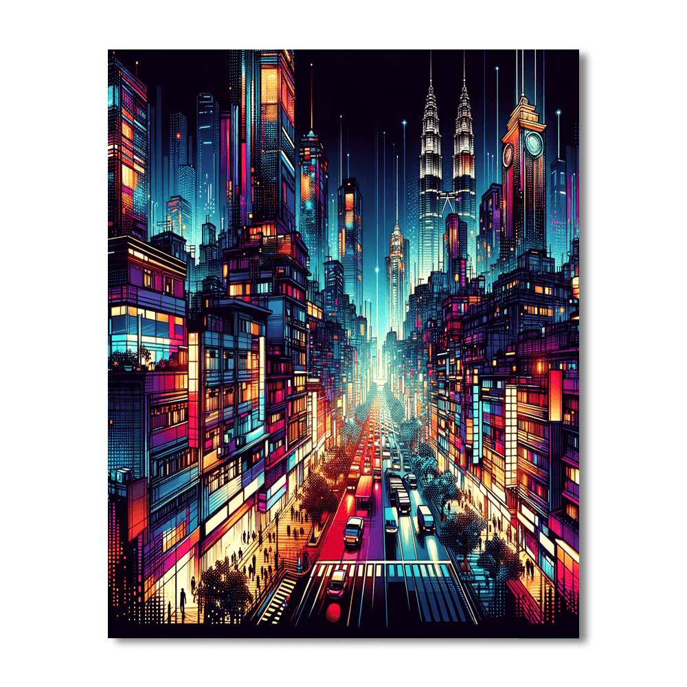 Urban Nightscape Melody Paint By Number