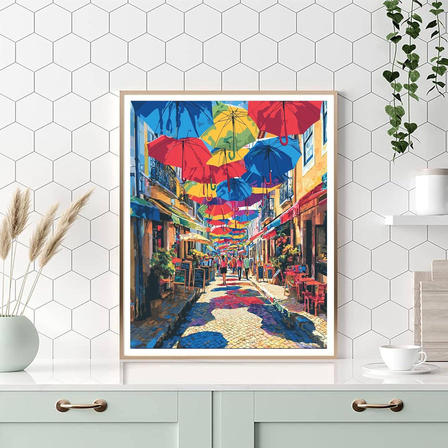 The Umbrella Street - Agueda Numbered Painting Kits