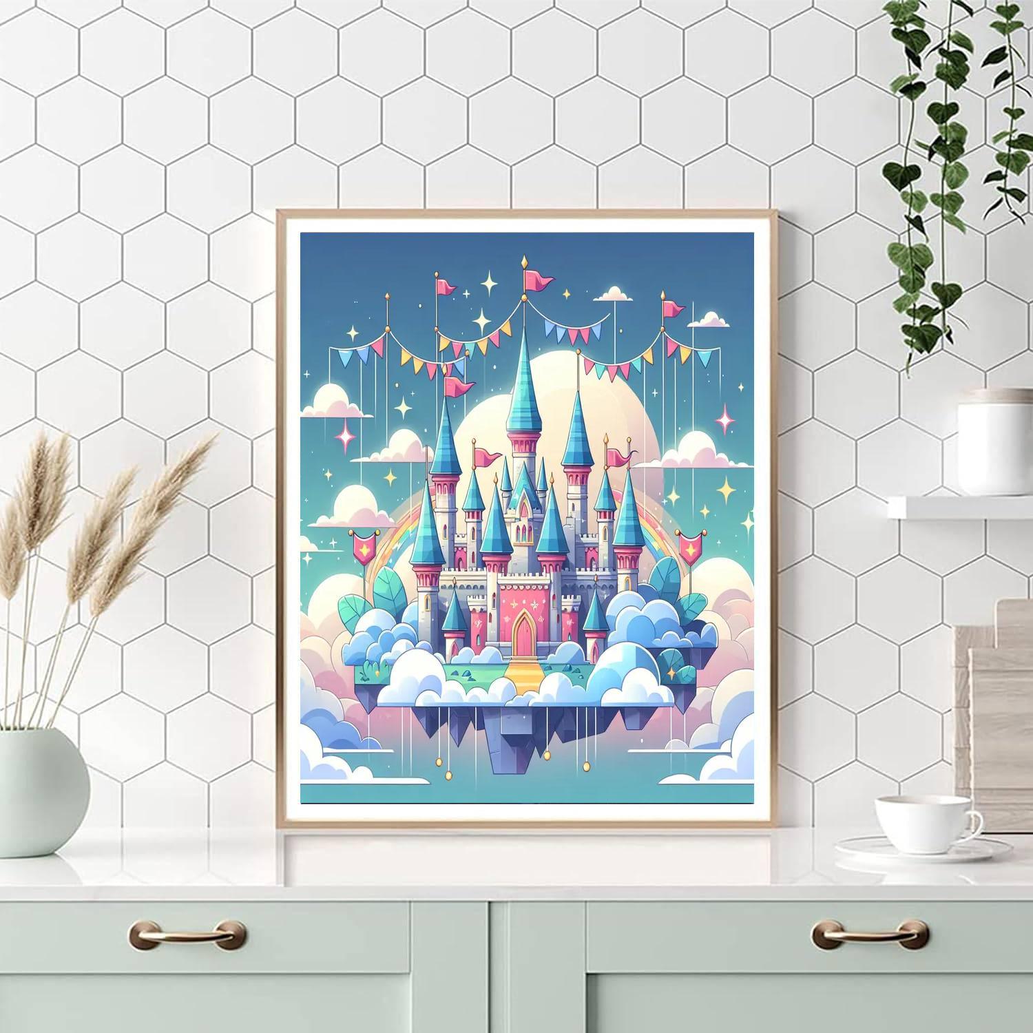 Mystical Castle In The Sky Number Painting
