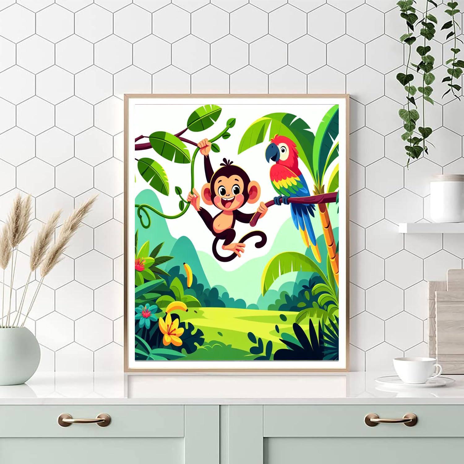 Jungle Wildlife Adventure DIY Paint By Numbers