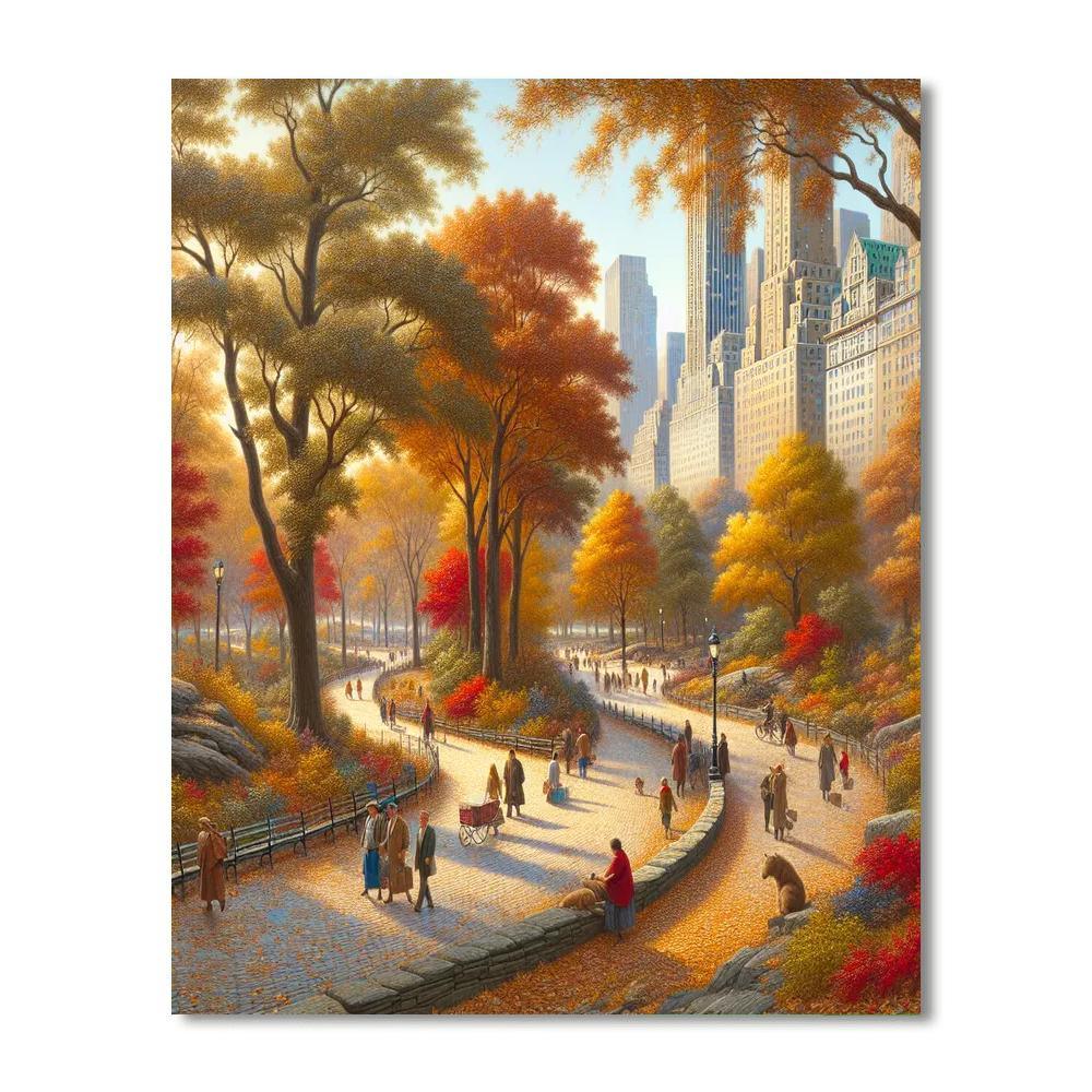 Autumn In Central Park Painting By Numbers Kit