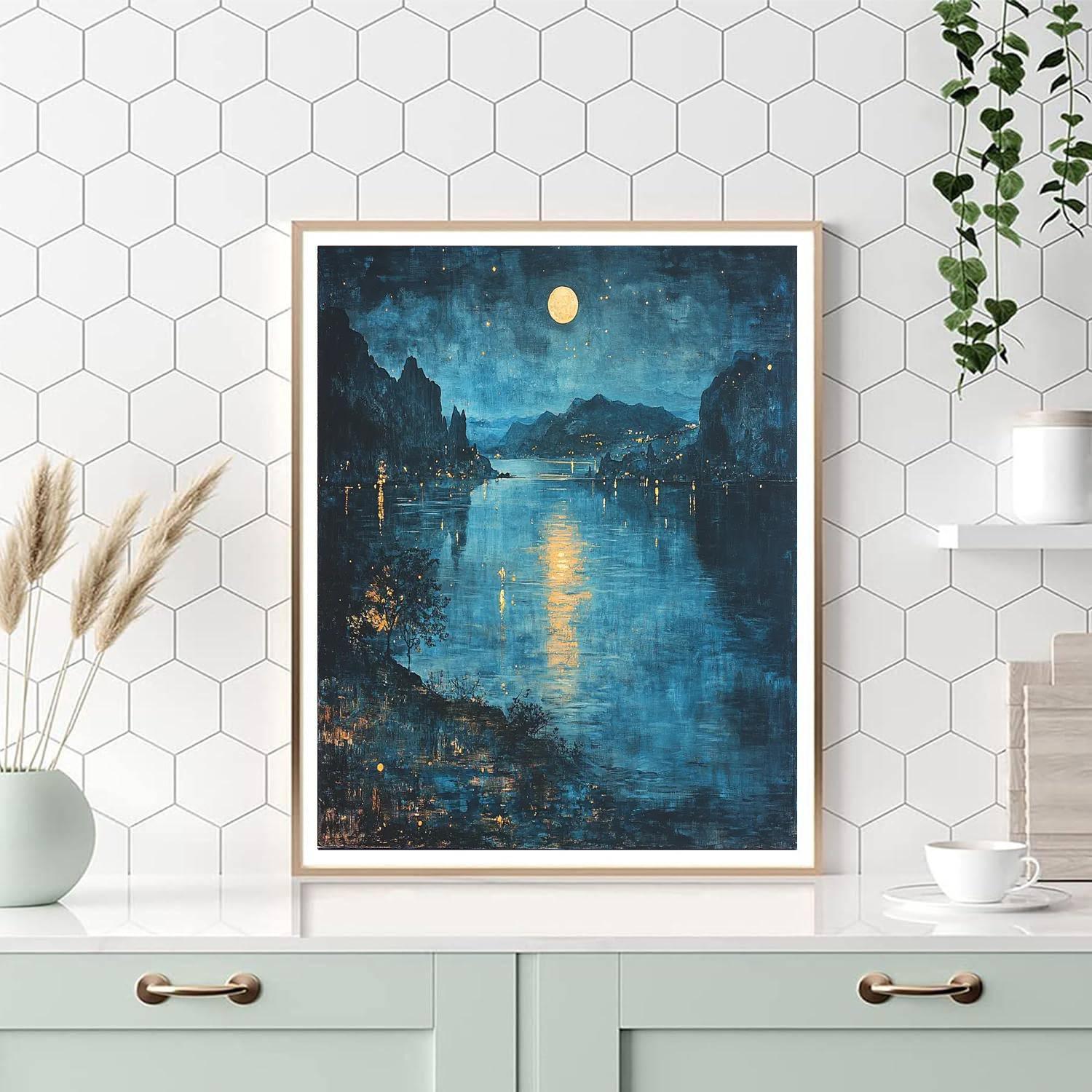 James McNeill Whistler Inspired Lunar Dreamscape Escape  Painting By Numbers Kit