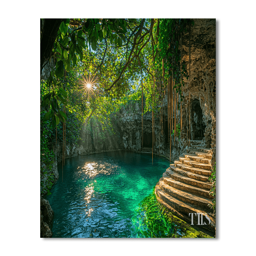 Cenote Ik Kil - Yucatan Painting Number Kit
